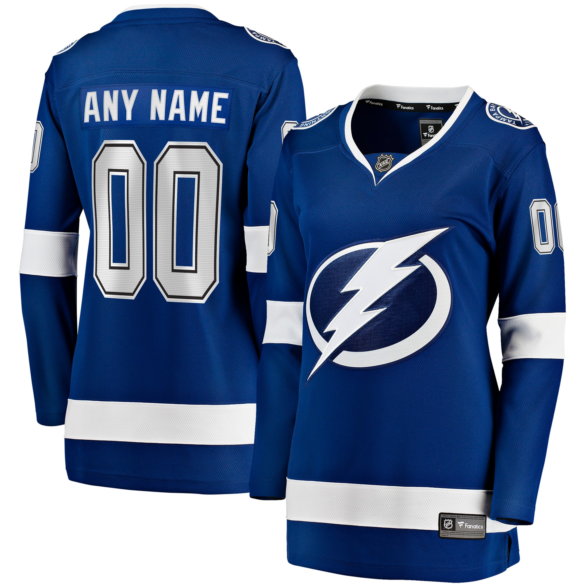 Tampa Bay Lightning Fanatics Women's Home Breakaway Custom Jersey - Blue