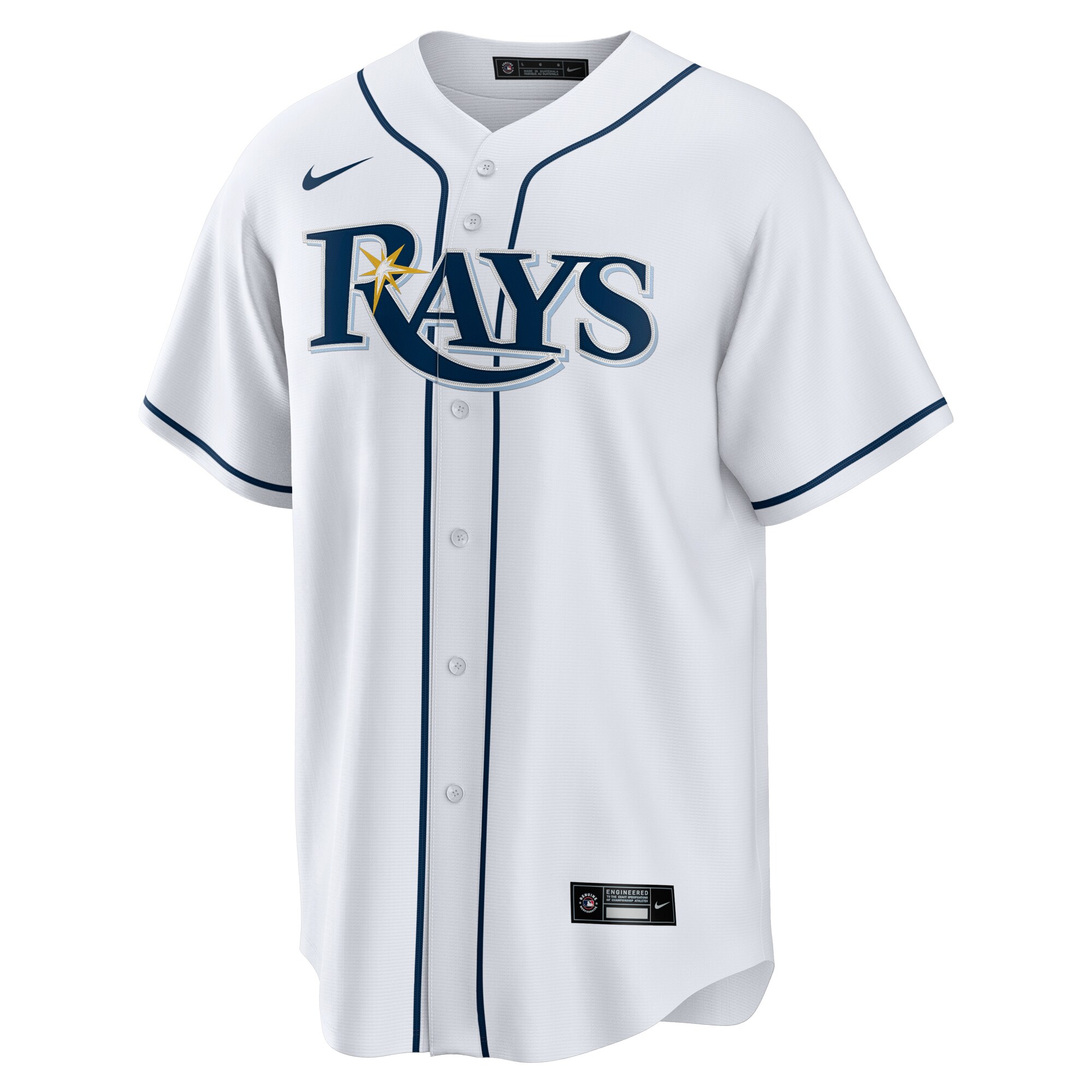 Alternative view of Tampa Bay Rays Custom Jersey - Nike Tampa Bay Rays Custom White Home