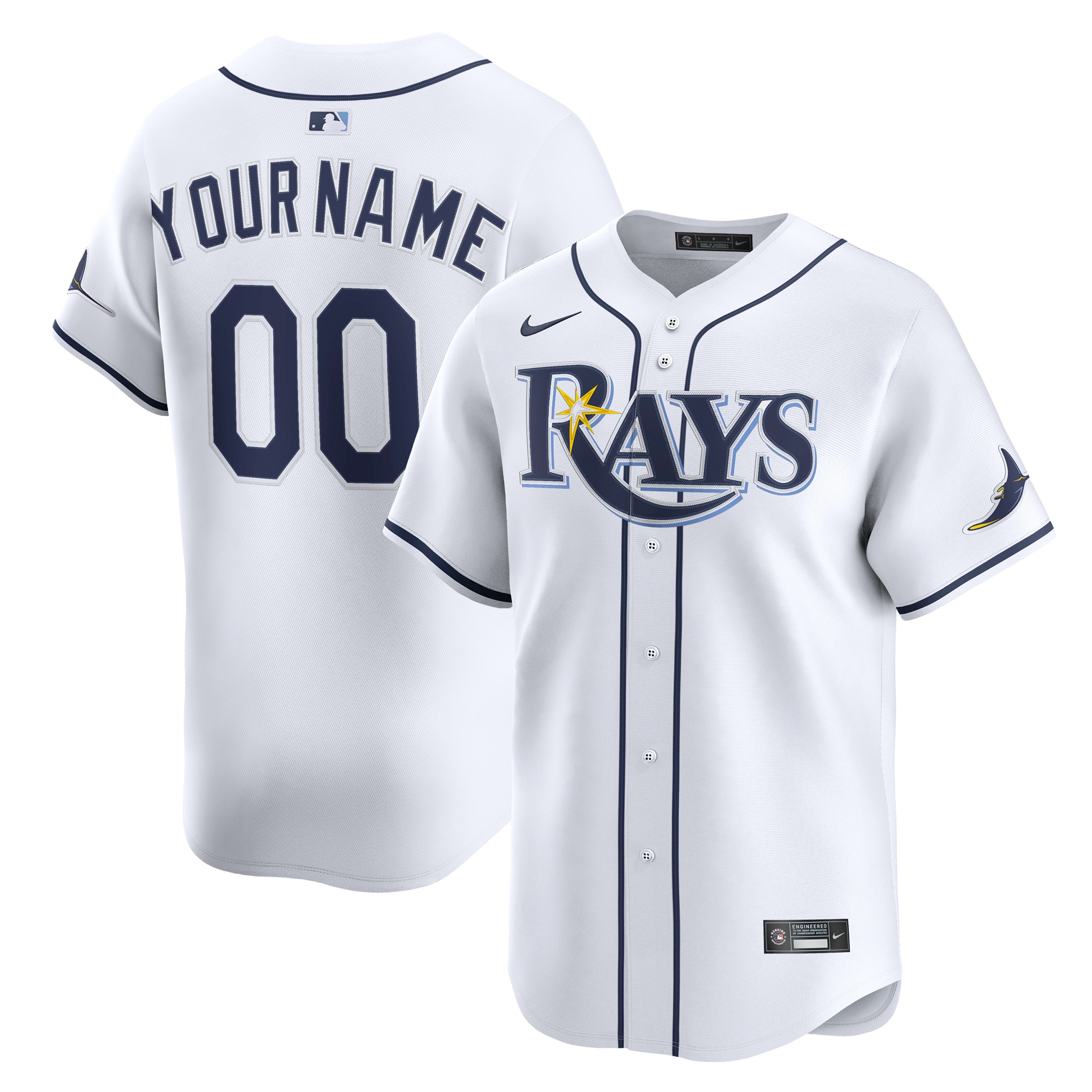 Tampa Bay Rays Home Limited Custom Jersey - White