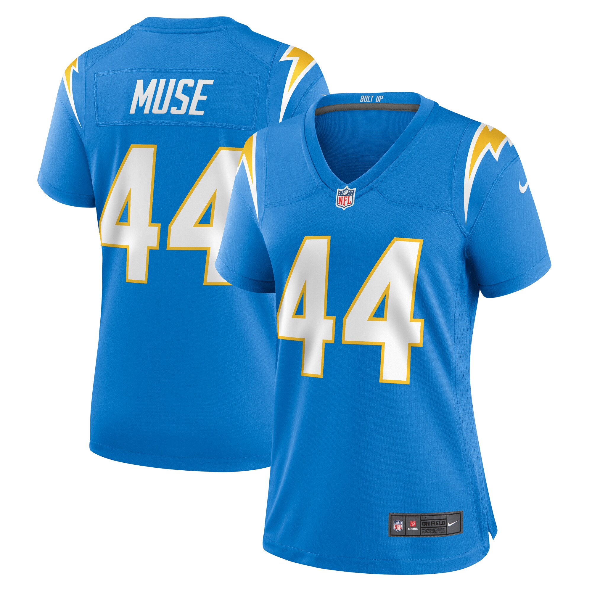 Tanner Muse Los Angeles Chargers Women's Team Game Jersey - Powder Blue
