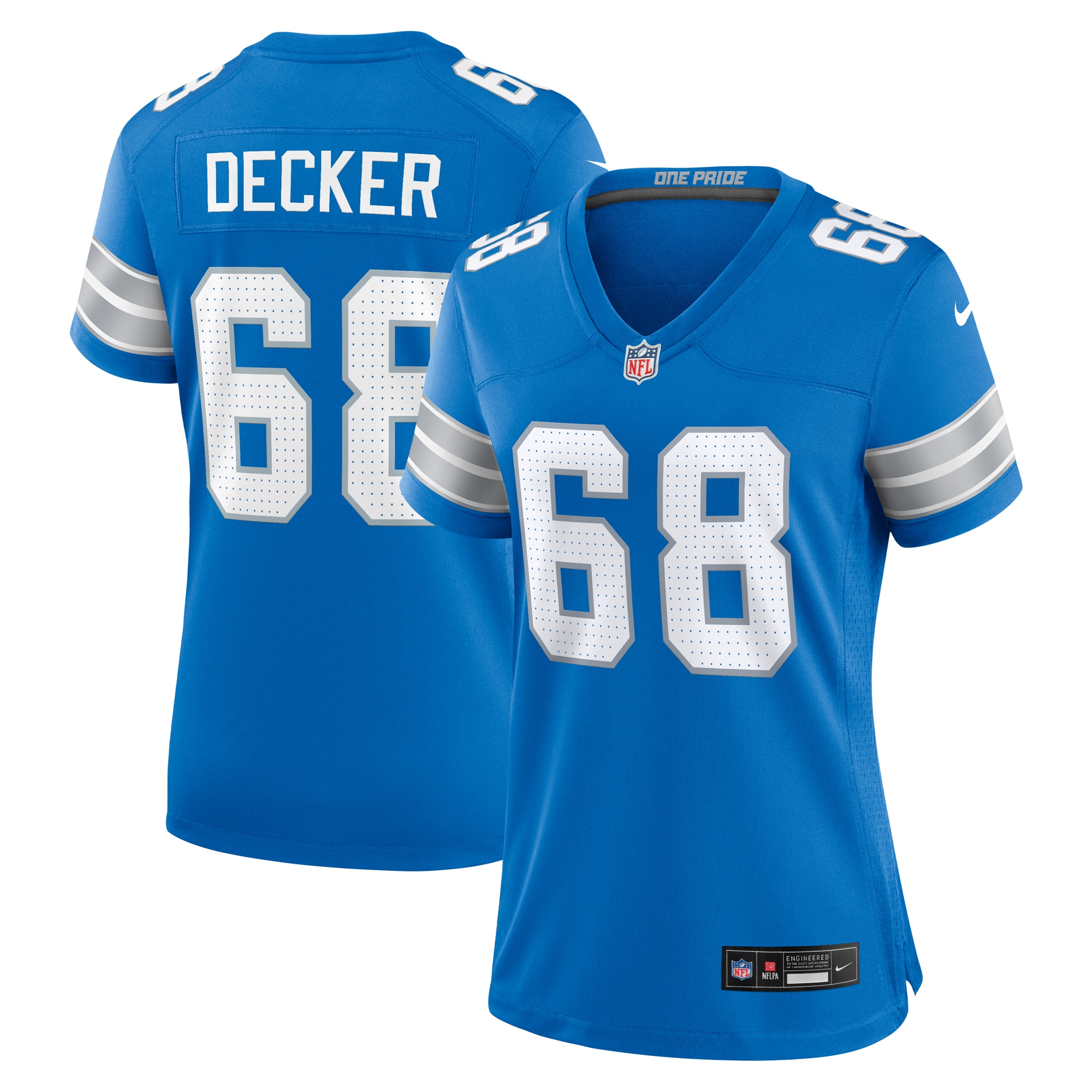 Taylor Decker Detroit Lions Women's Team Game Jersey - Blue