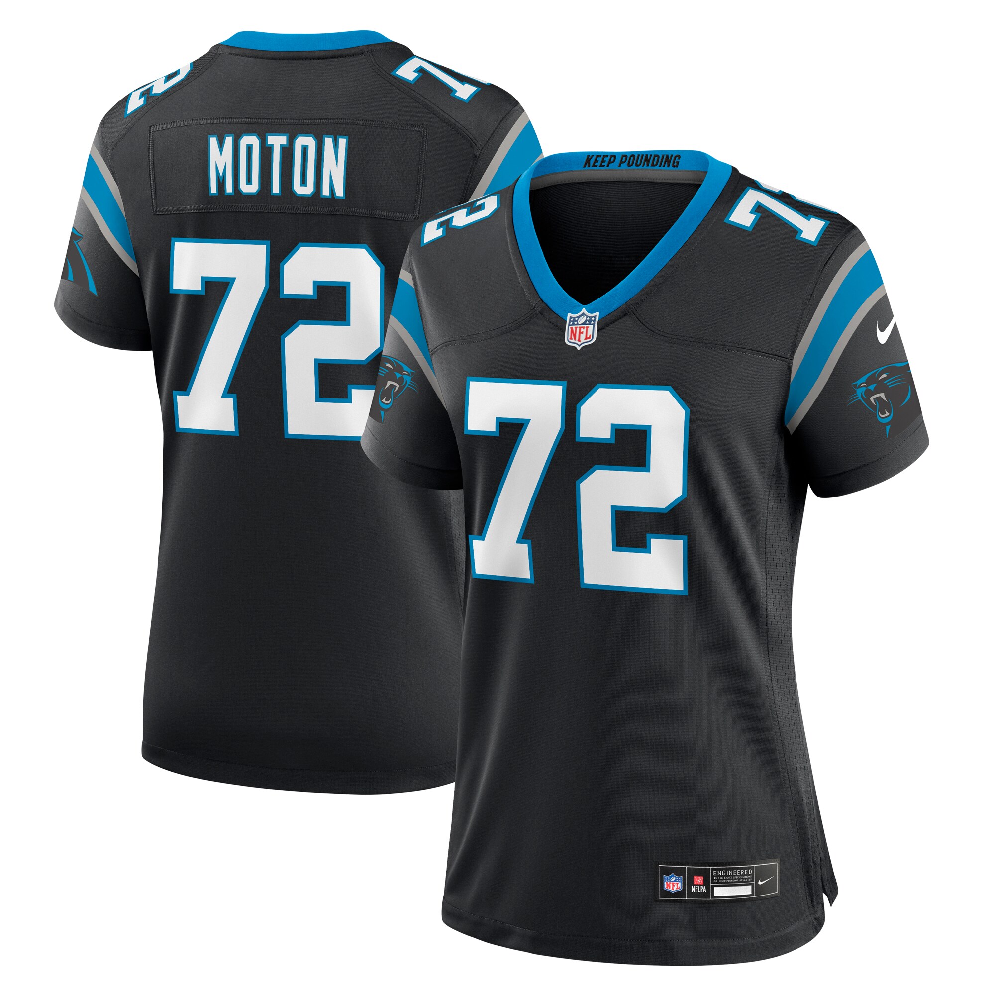 Taylor Moton Carolina Panthers Women's Team Game Jersey - Black