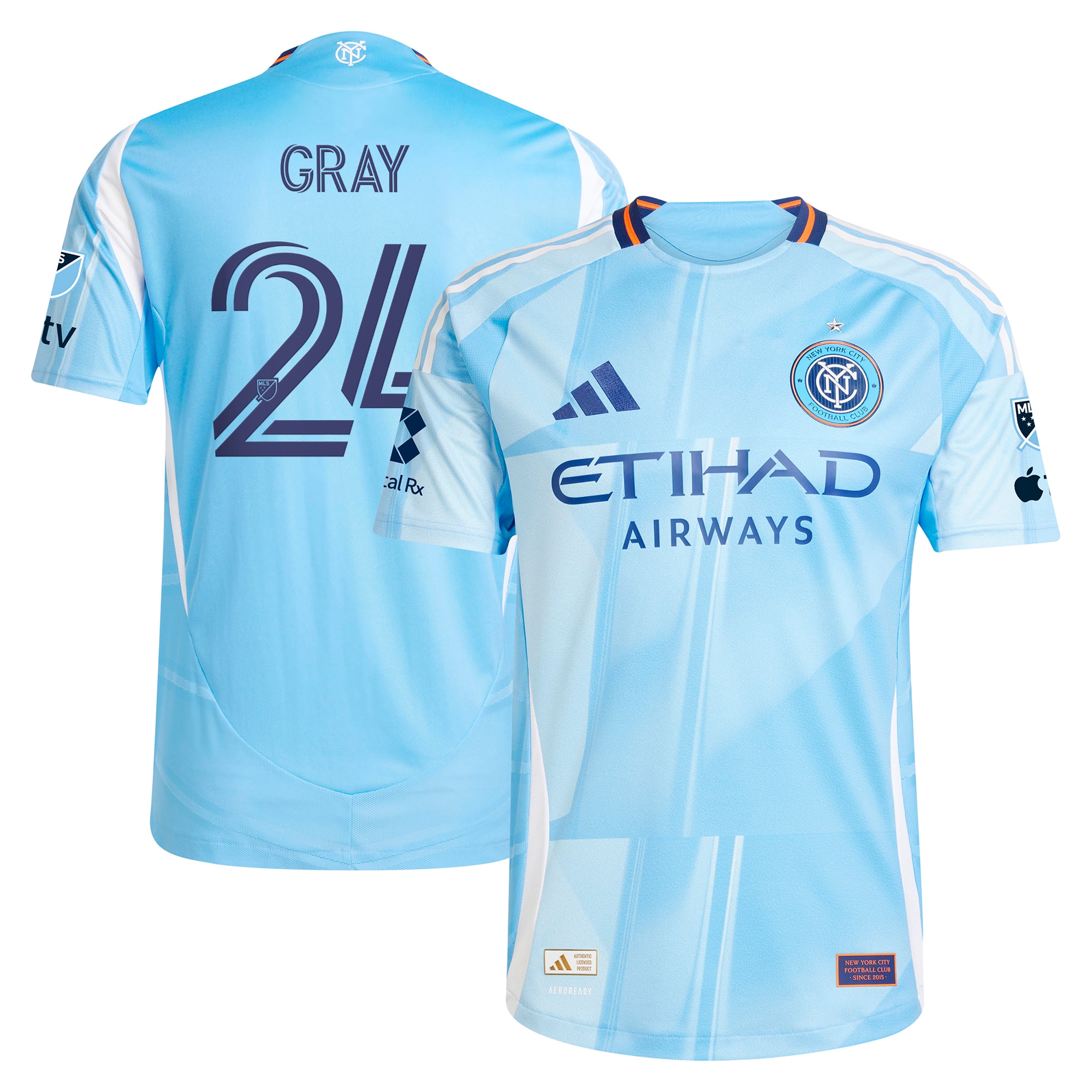 Tayvon Gray New York City FC 2025 The Excelsior Kit Player Jersey - Light Blue