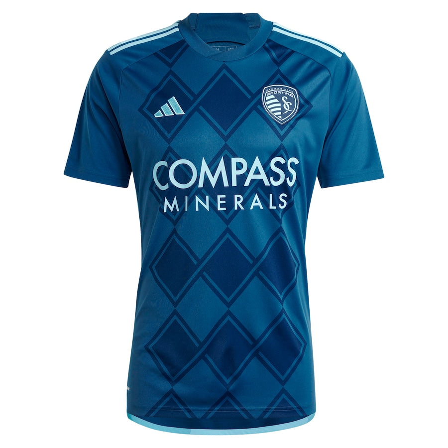 Alternative view of teal Adidas Sporting KC Away Jersey - Adidas Sporting KC Away Jersey