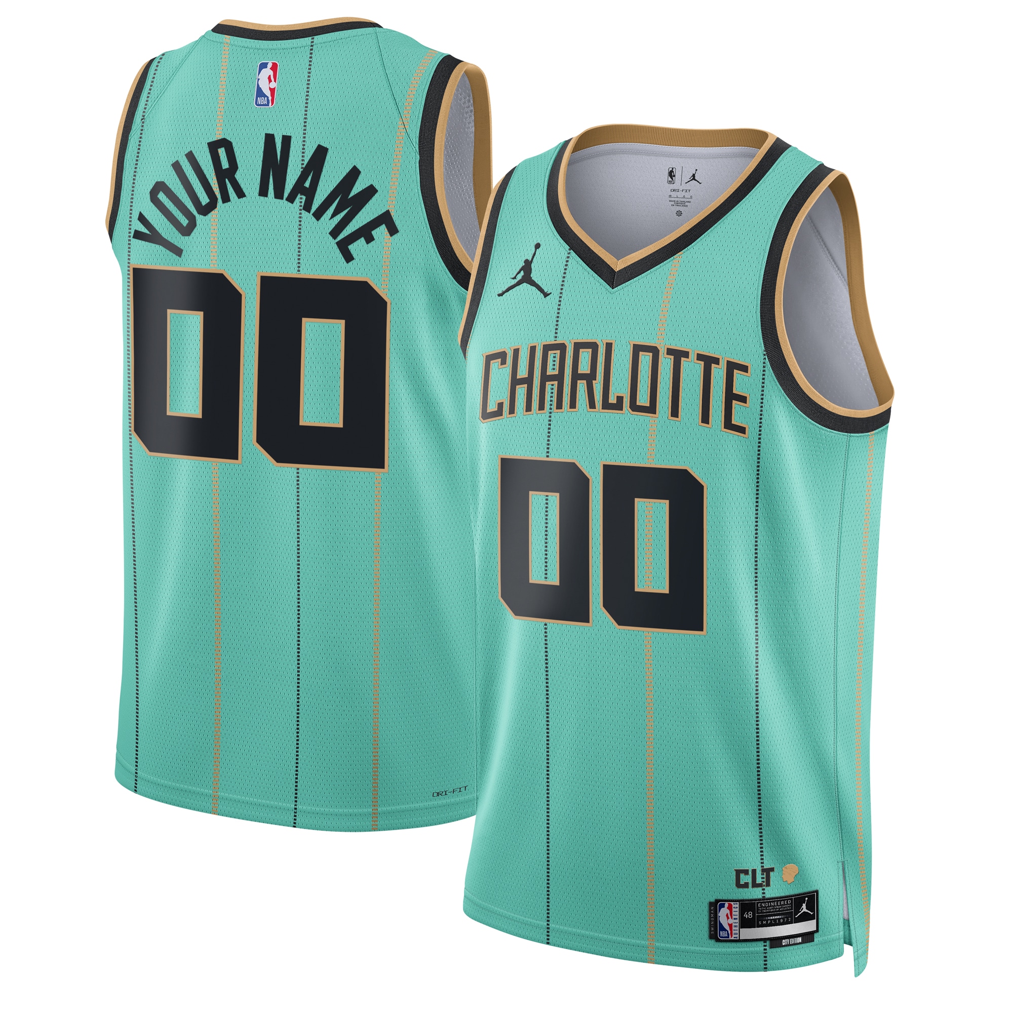 Teal Hornets City Jersey - Custom Jordan Charlotte Hornets Teal City