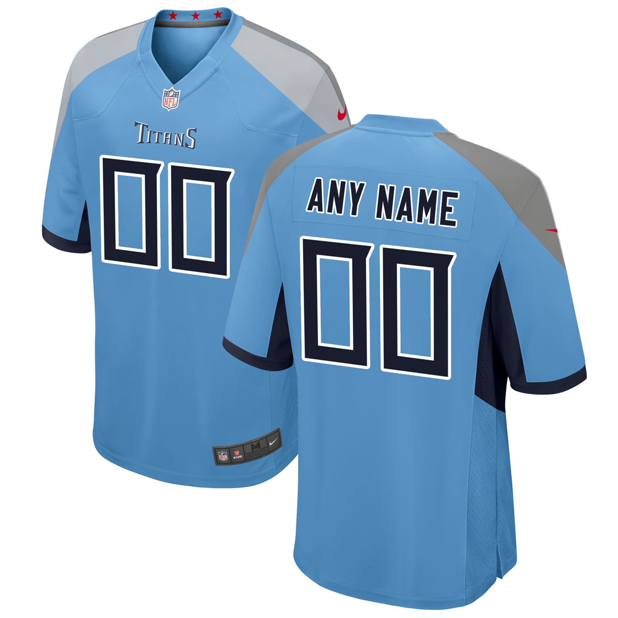 Tennessee Titans Youth Alternate Custom Game Jersey - Light Blue
