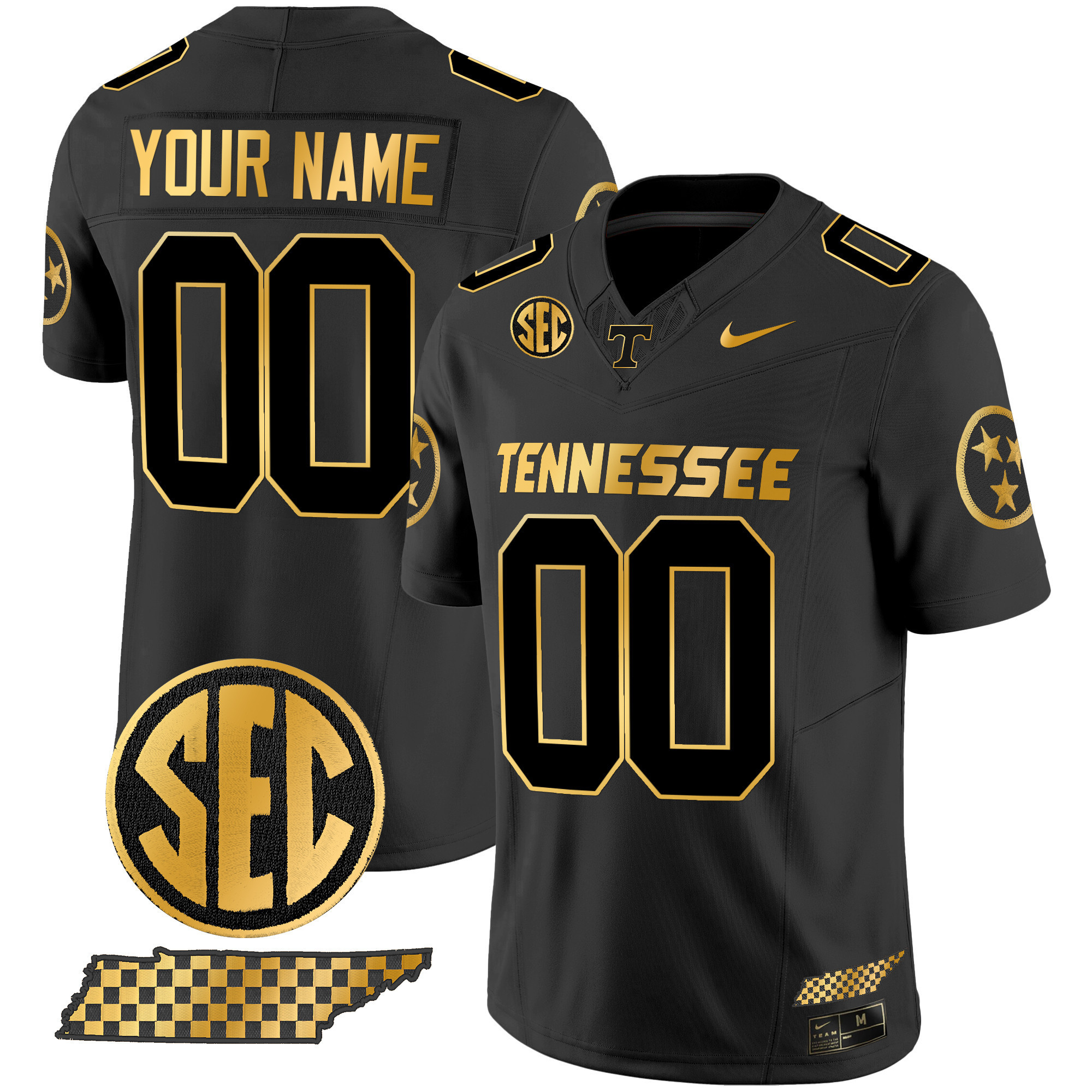 Alternative view of Tennessee Volunteers White & Gold Custom Jersey - Nike