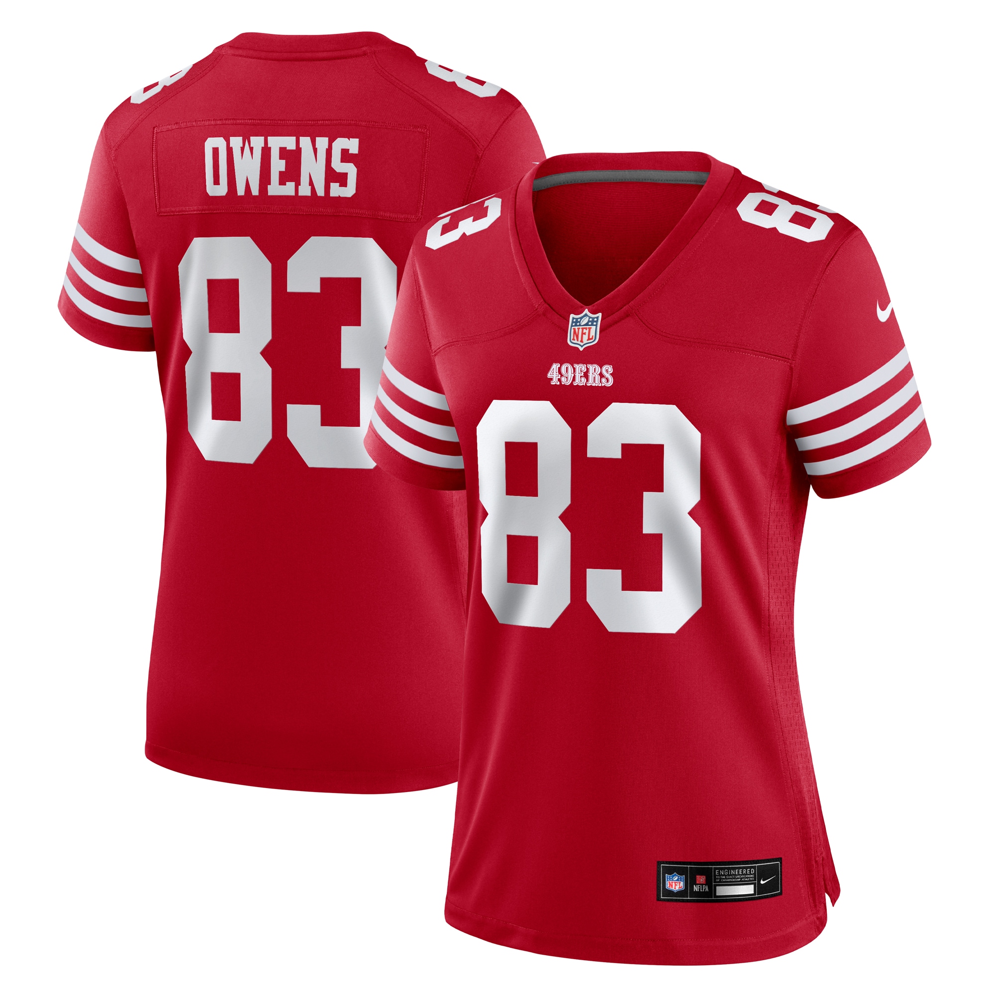 Terique Owens San Francisco 49ers Women's Team Game Jersey - Scarlet