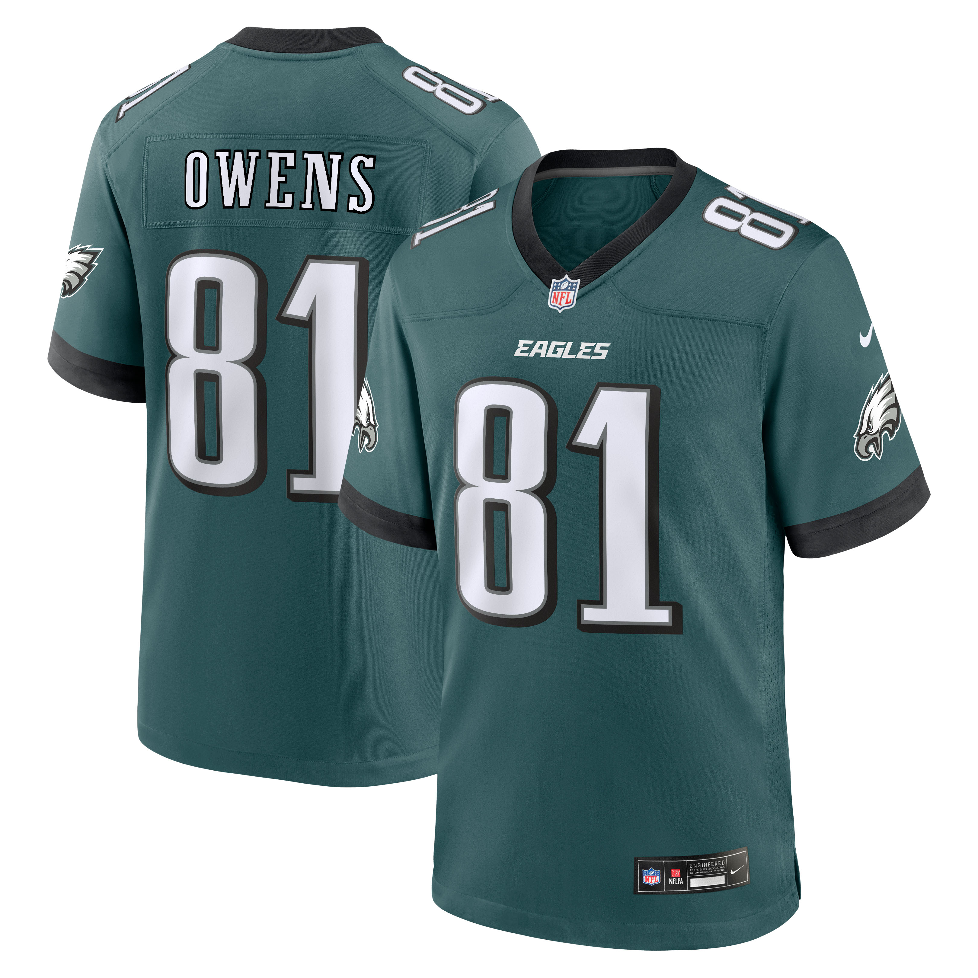 Terrell Owens Philadelphia Eagles Team Retired Game Jersey - Midnight Green