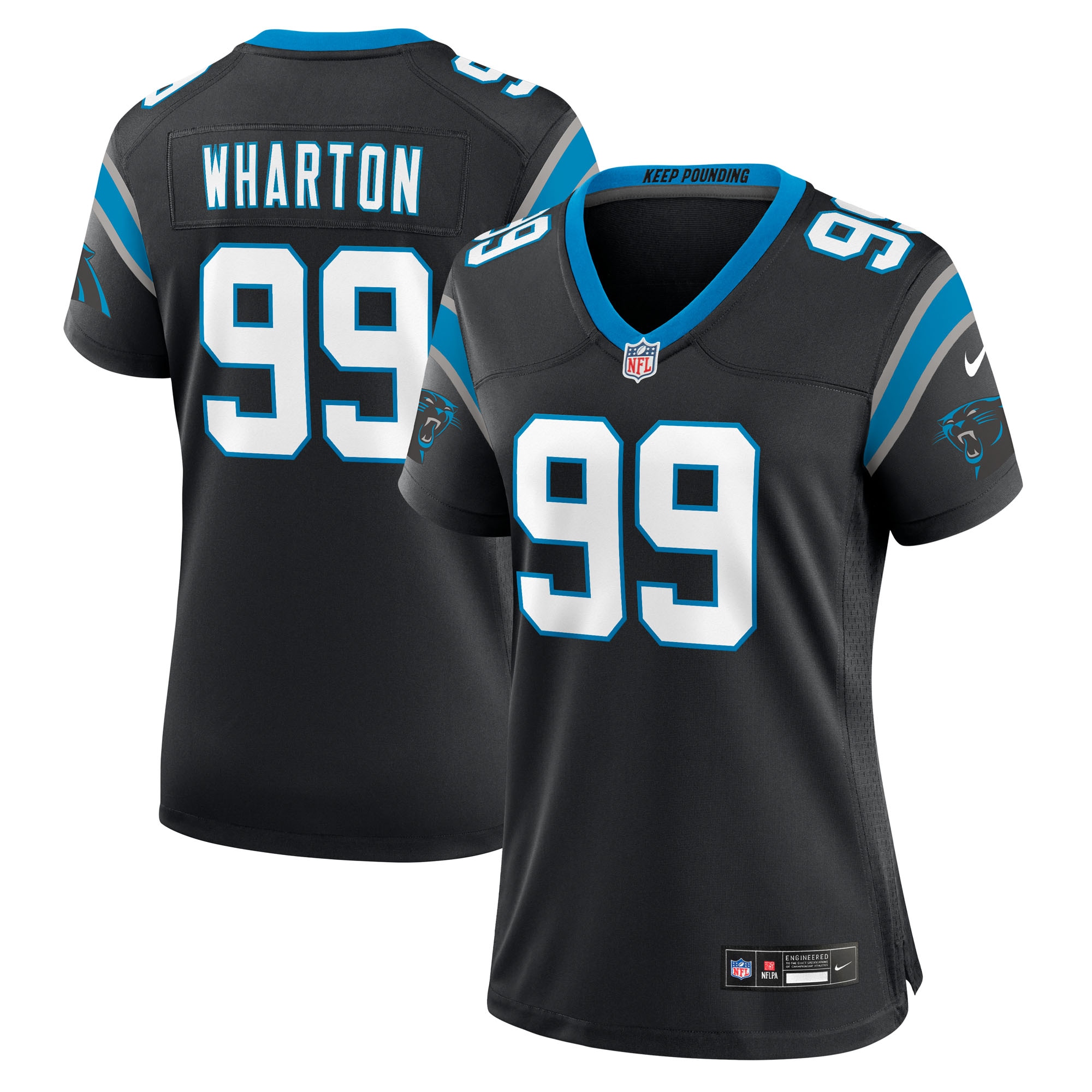 Tershawn Wharton Carolina Panthers Women's Team Game Jersey - Black
