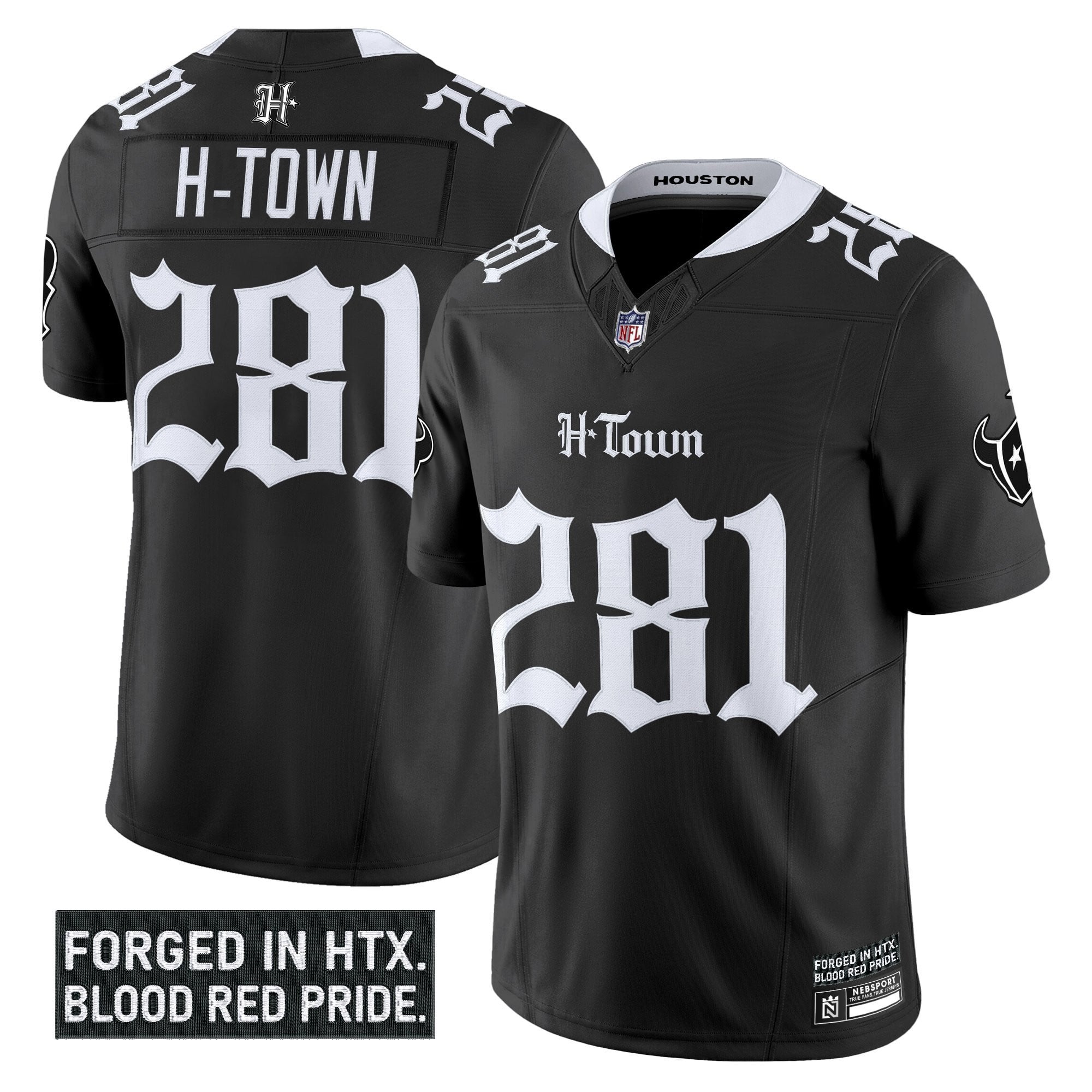 Alternative view of Texans Collins Black Jersey - Nike Texans Collins #12 Black Alternate