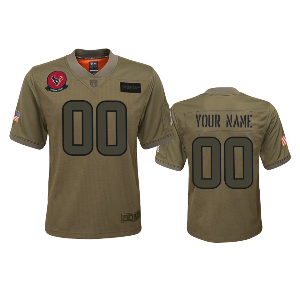 Texans Olive Custom Jersey - Nike - Salute to Service