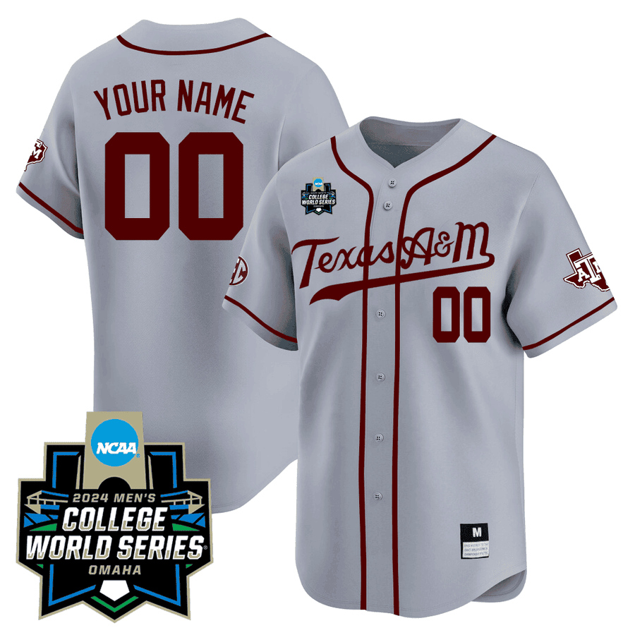 Texas A&M Gray Baseball Jersey - College World Series 2024