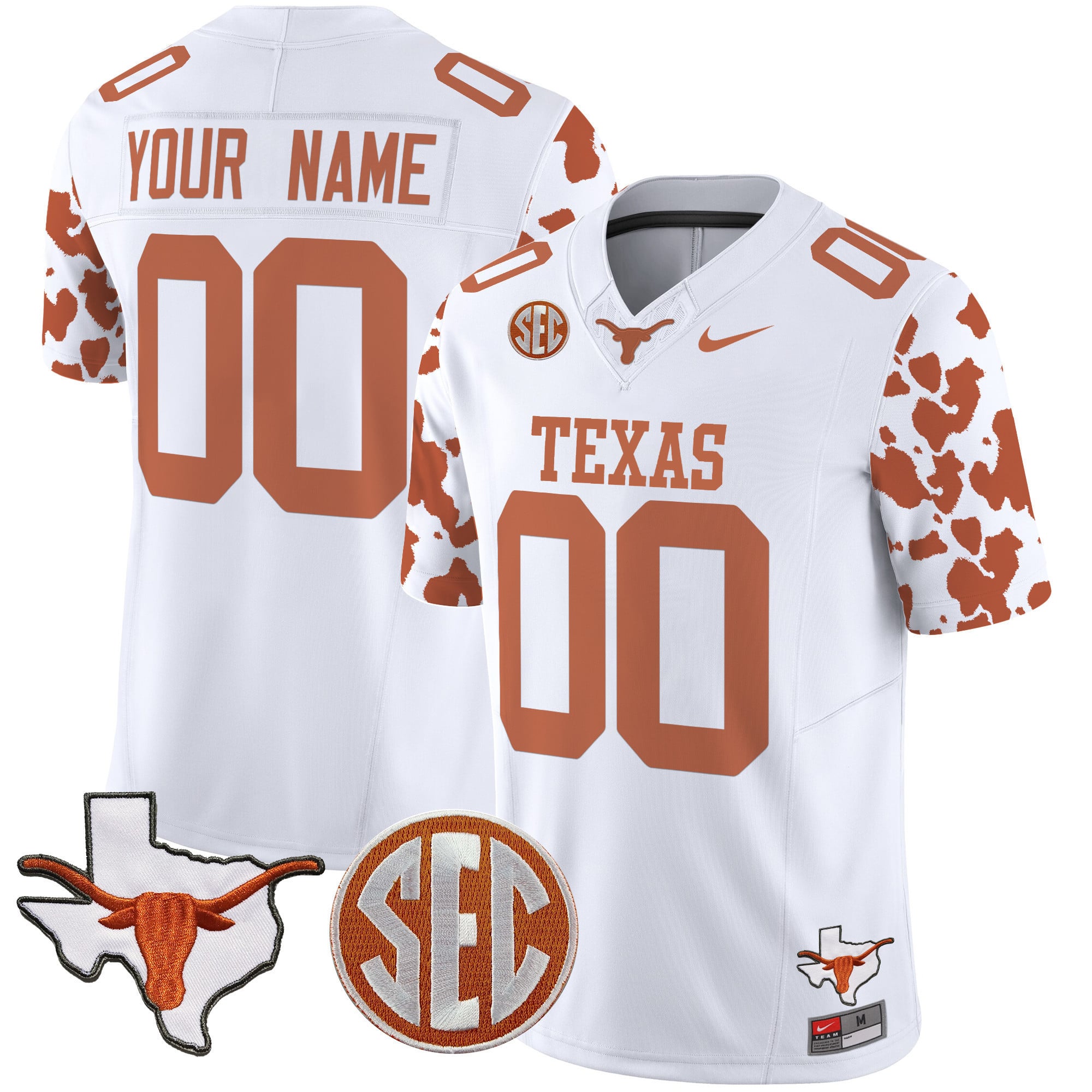 Alternative view of Texas Longhorns Cow Print Jersey - Nike Texas Longhorns Black Jersey