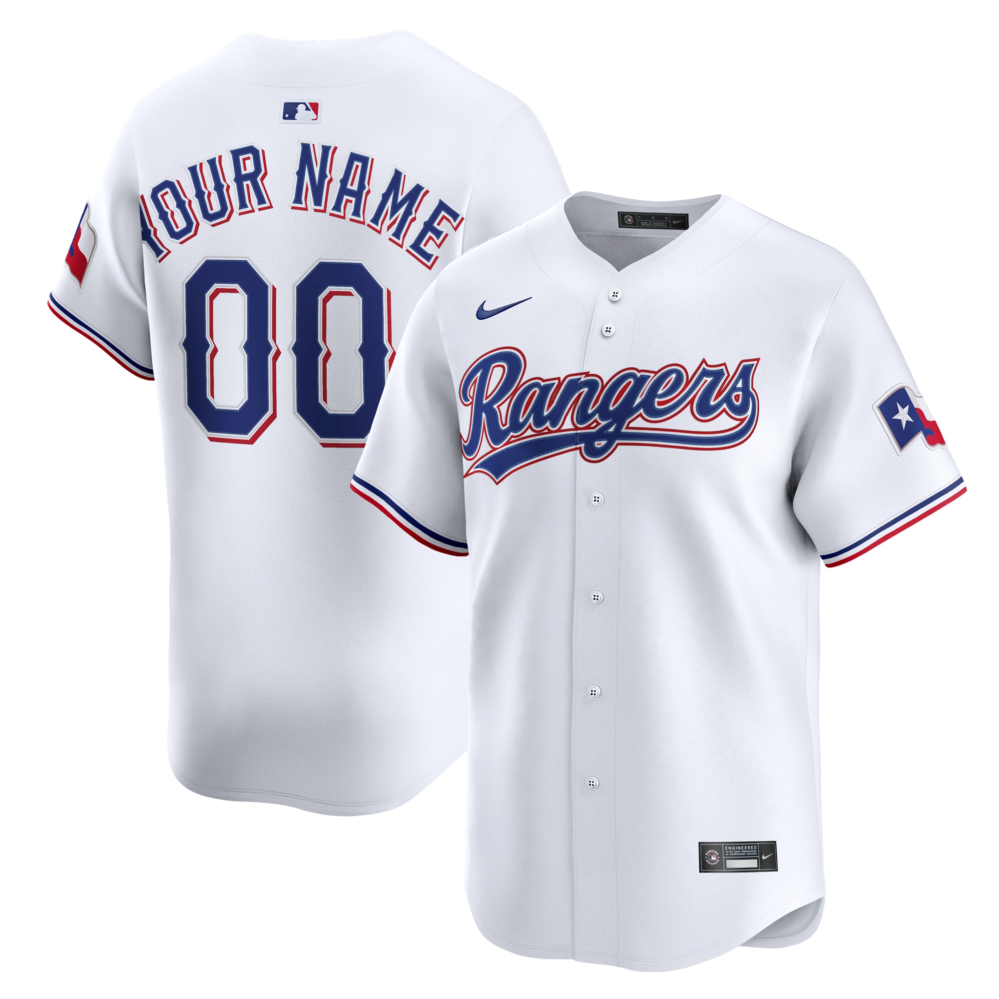 Texas Rangers Home Limited Custom Jersey - White