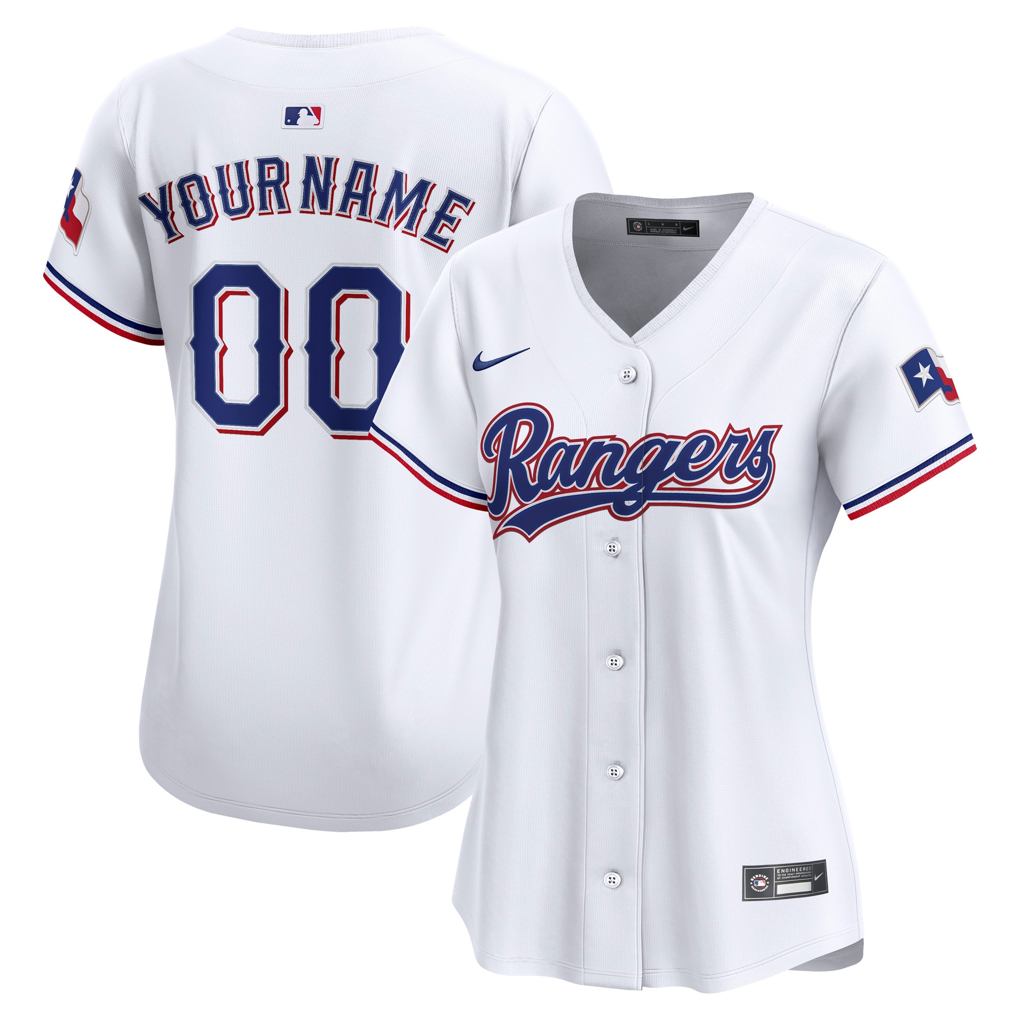 Texas Rangers Women's Home Limited Custom Jersey - White