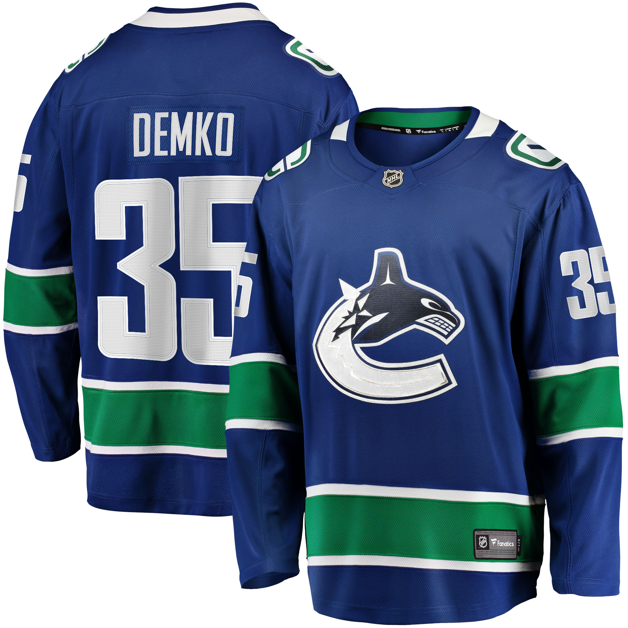 Thatcher Demko Vancouver Canucks Fanatics Home Breakaway Jersey - Blue