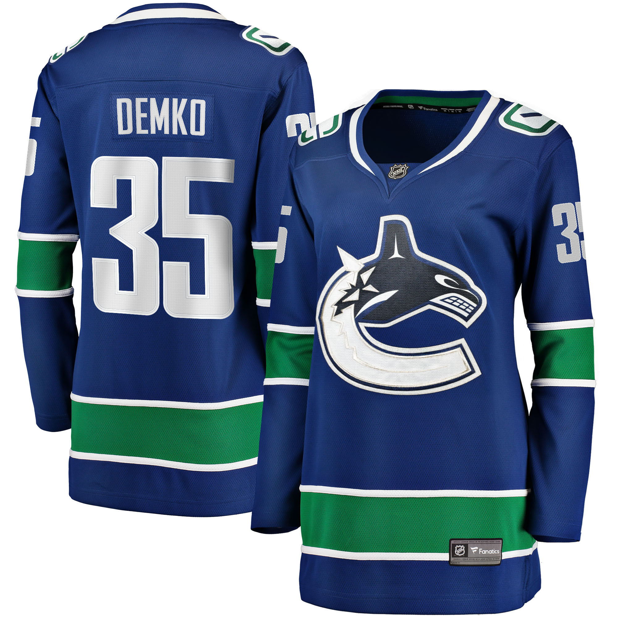 Thatcher Demko Vancouver Canucks Fanatics Women's Home Breakaway Jersey - Blue