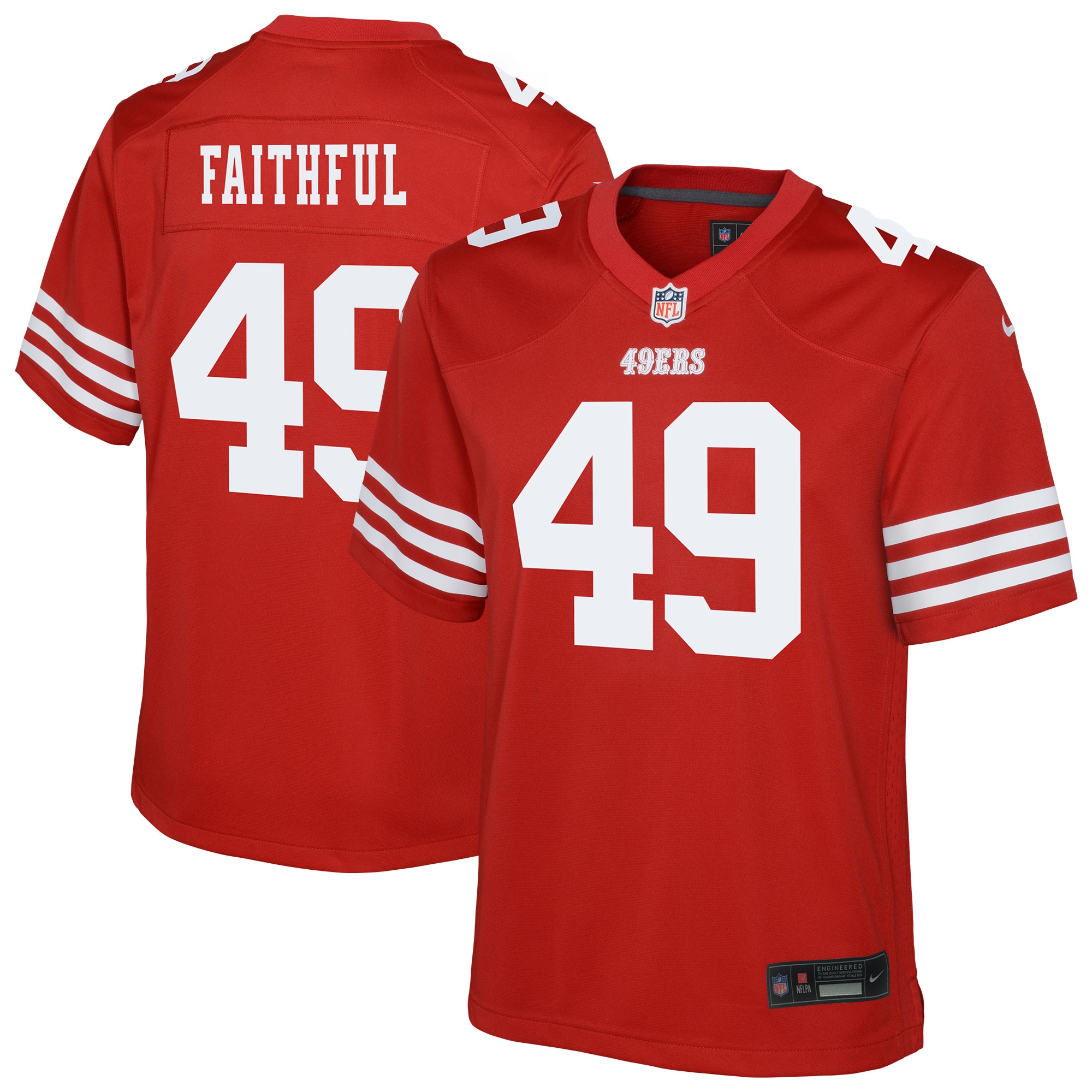 The Faithful San Francisco 49ers Youth Team Game Jersey - Scarlet