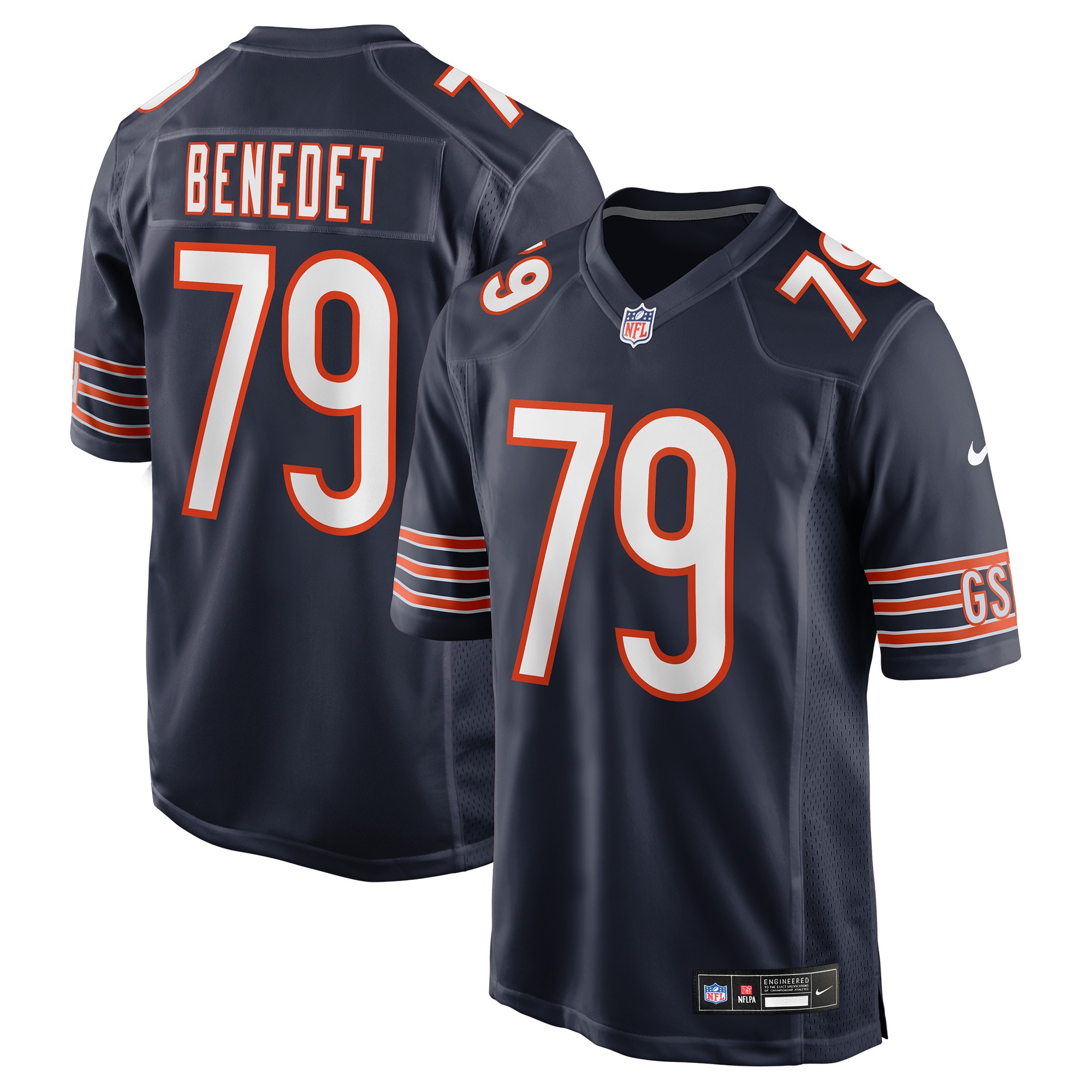 Theo Benedet Chicago Bears Team Game Jersey - Navy