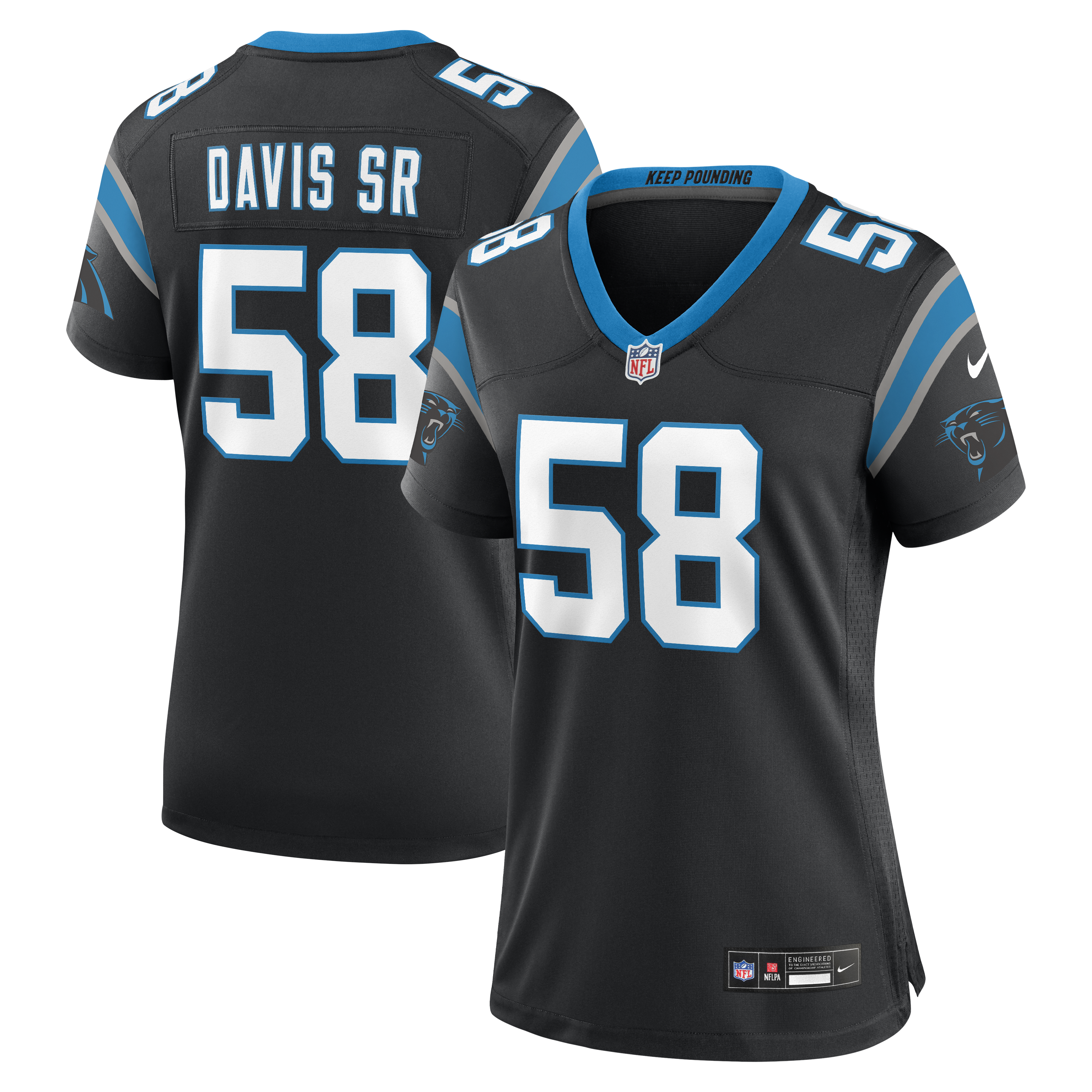 Thomas Davis Sr. Carolina Panthers Women's Team Retired Game Jersey - Black