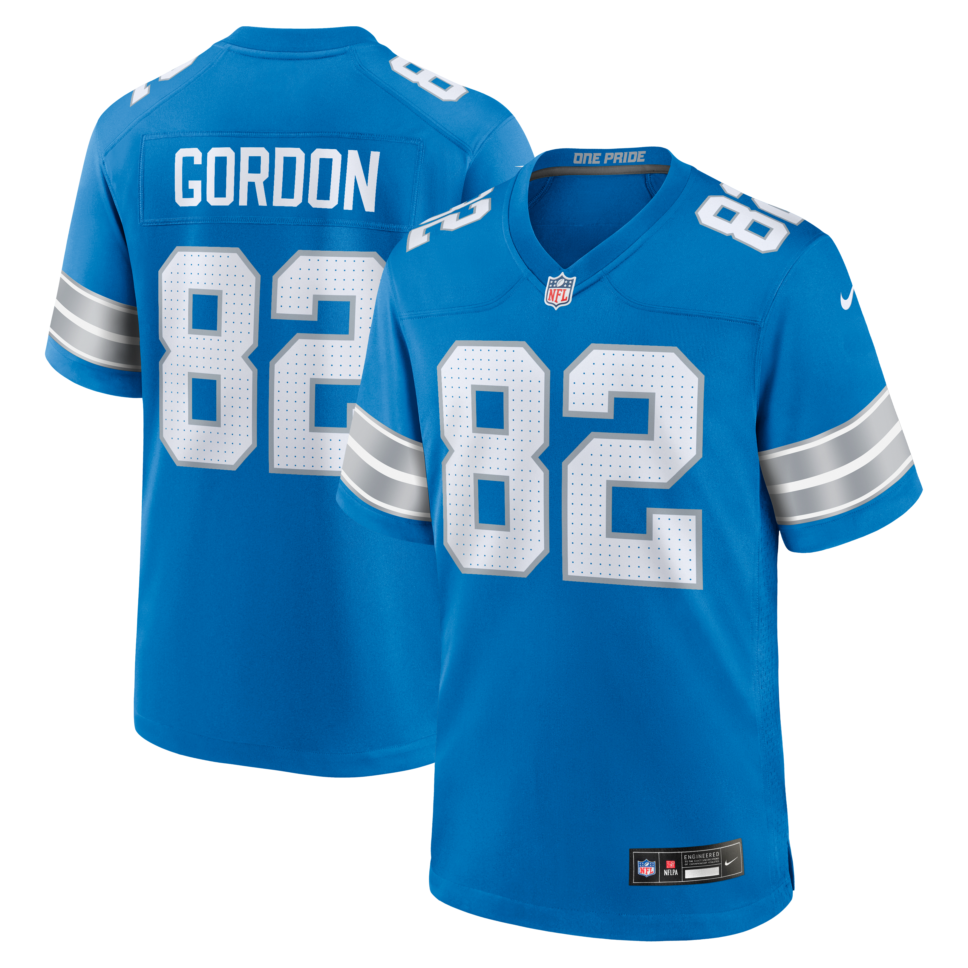 Thomas Gordon Detroit Lions Team Game Jersey - Blue