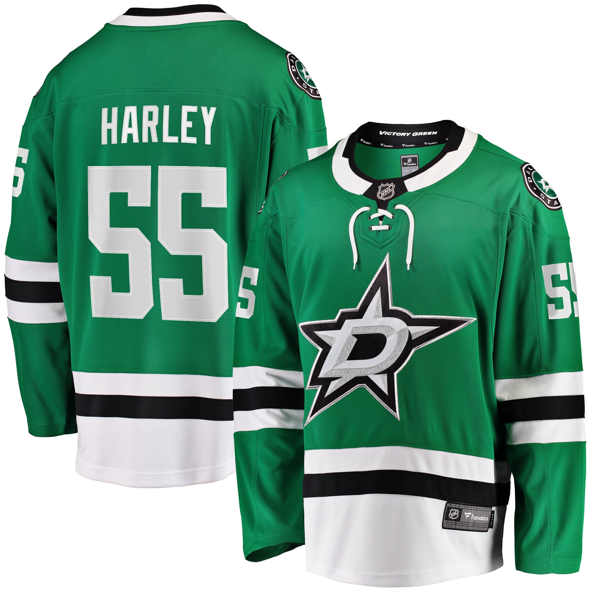 Thomas Harley Dallas Stars Fanatics Home Premier Breakaway Player Jersey - Kelly Green