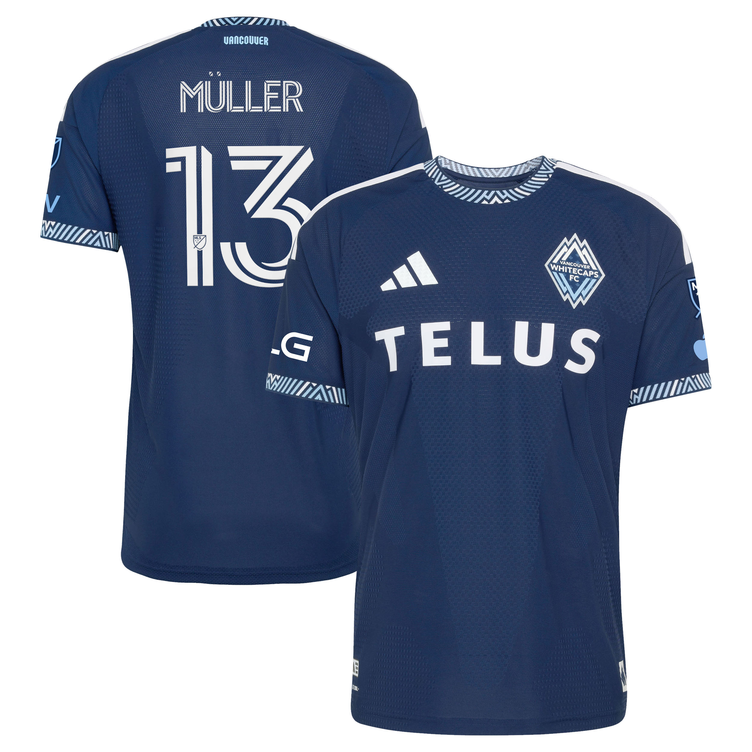 Thomas Müller Vancouver Whitecaps FC 2026 The Coastal Jersey On-Field Patch Jersey - Blue