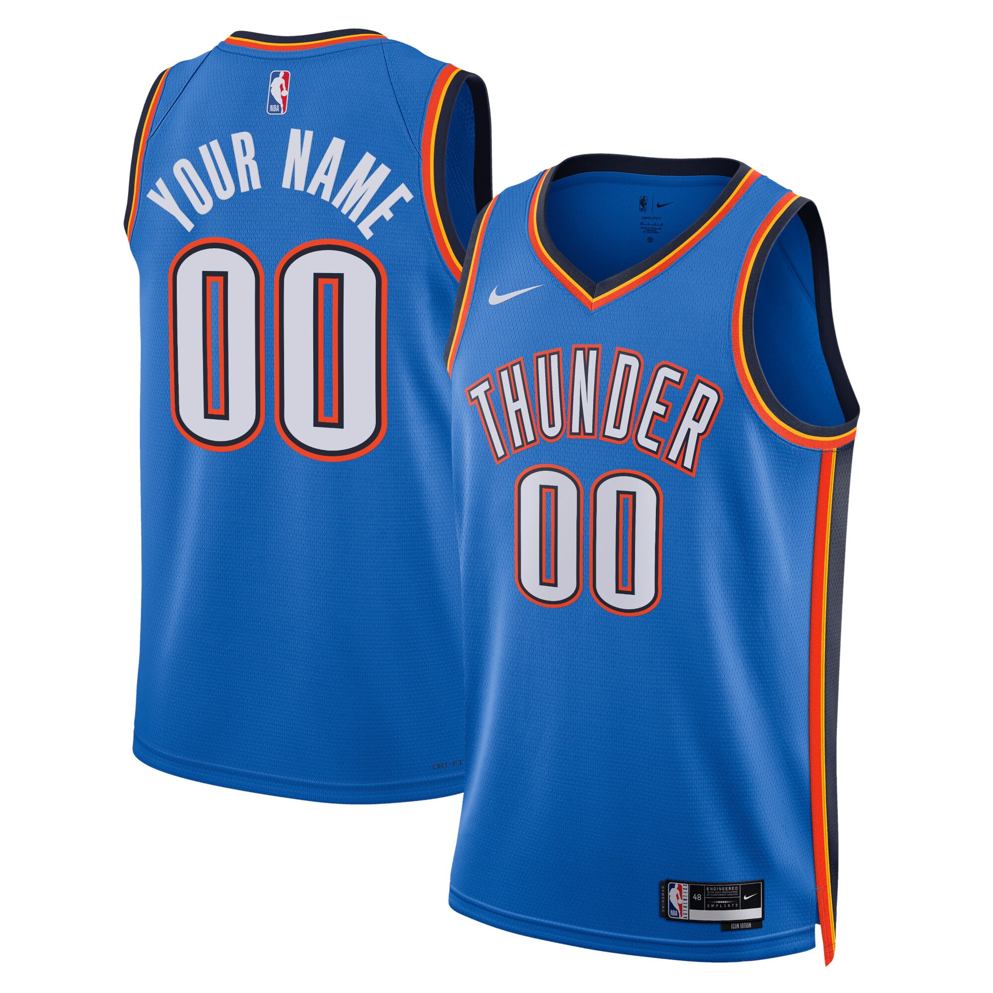 Alternative view of Thunder Blue Icon Jersey - Nike - Custom Name & Number