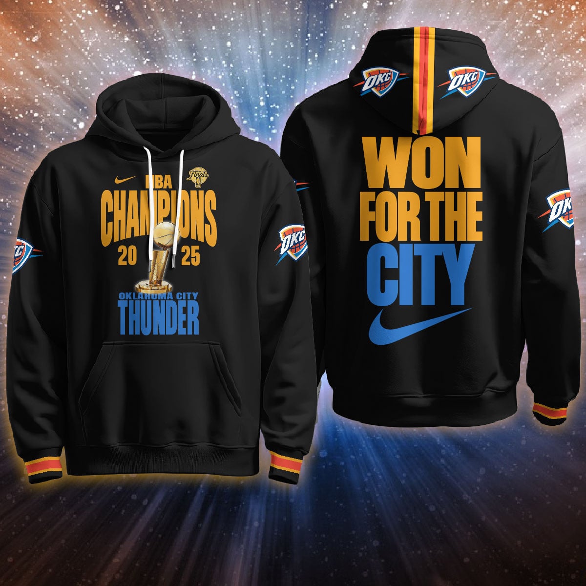 Alternative view of Thunder Champions 2025 Hoodie - Nike - White Edition