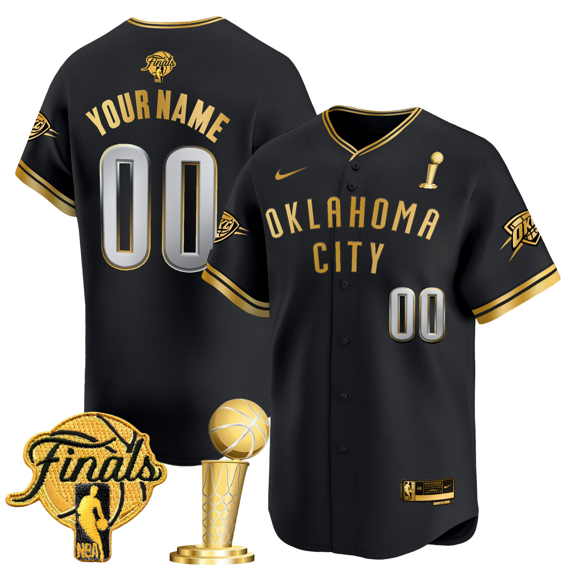 Thunder Finals Black Jersey - Nike - Custom Name & Number
