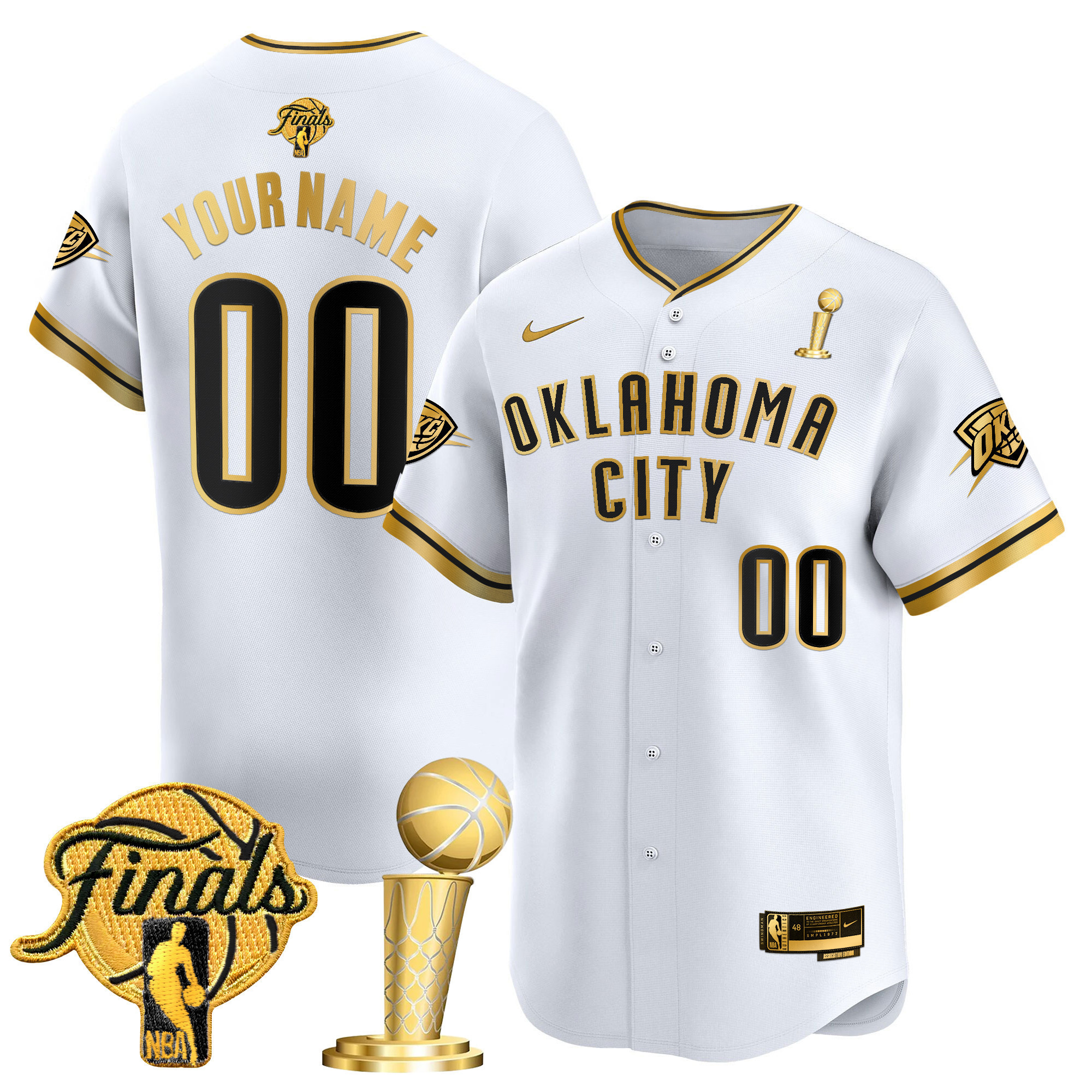 Alternative view of Thunder Finals Black Jersey - Nike - Custom Name & Number