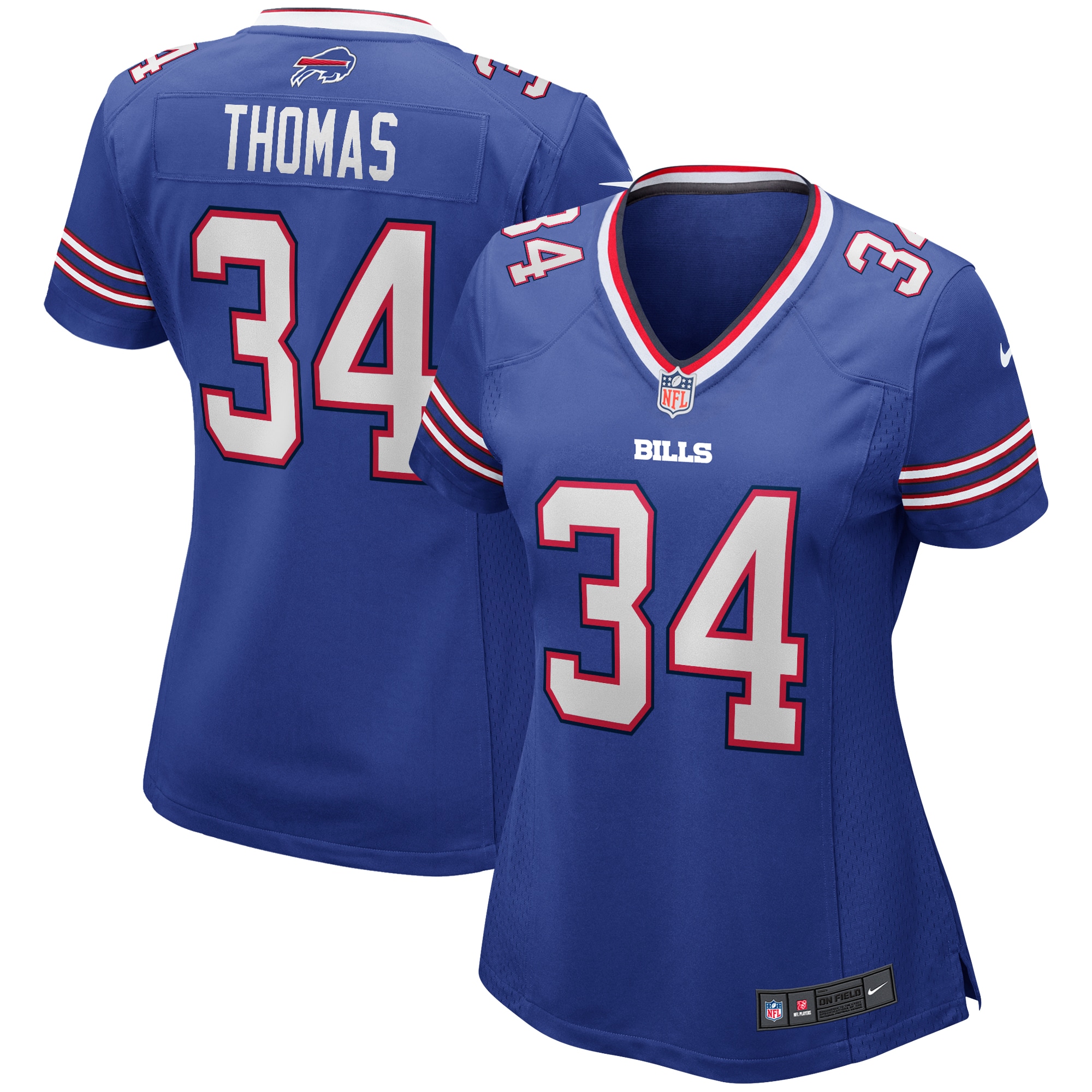 Thurman Thomas Buffalo Bills Women's Game Retired Player Jersey - Royal