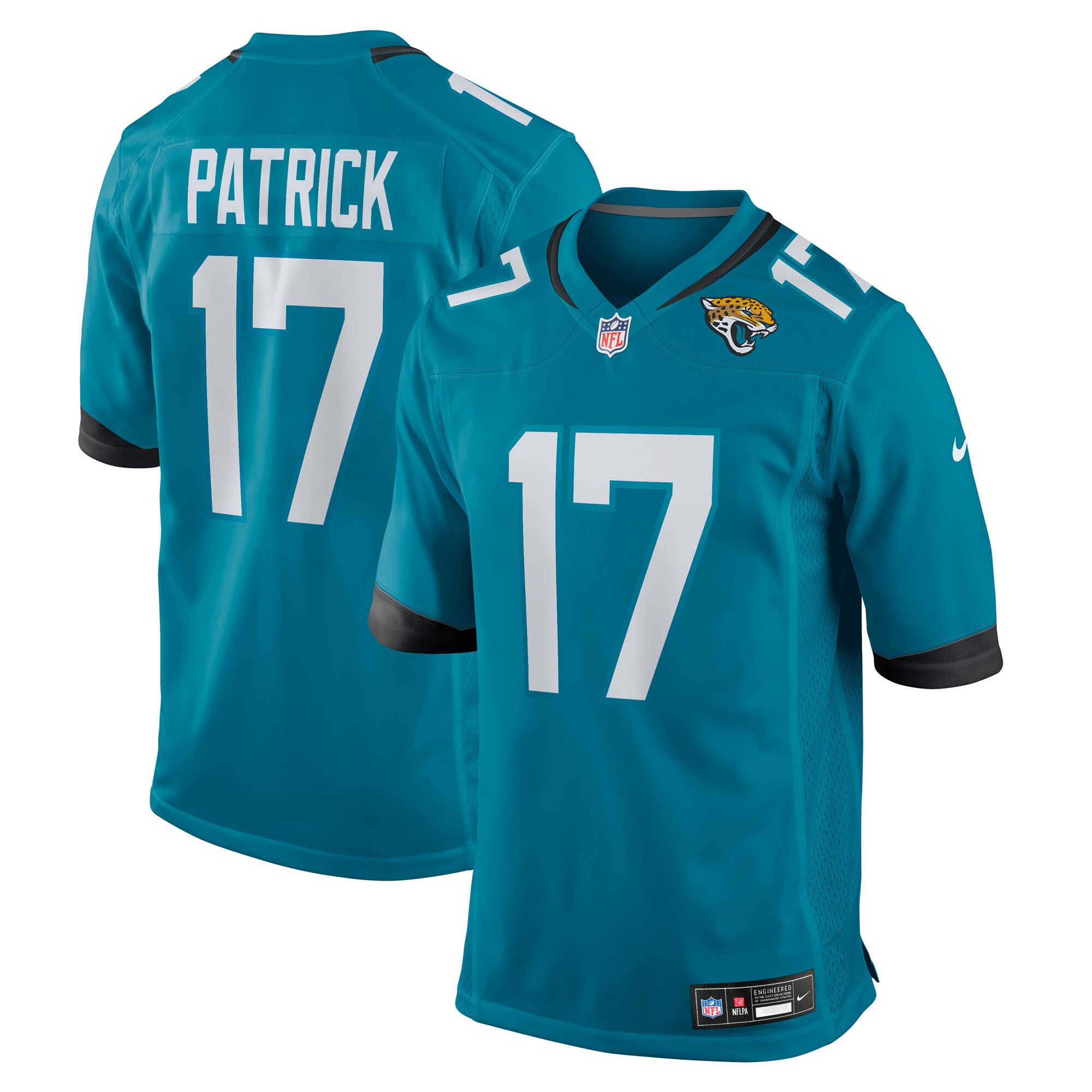 Tim Patrick Jacksonville Jaguars Team Game Jersey - Teal