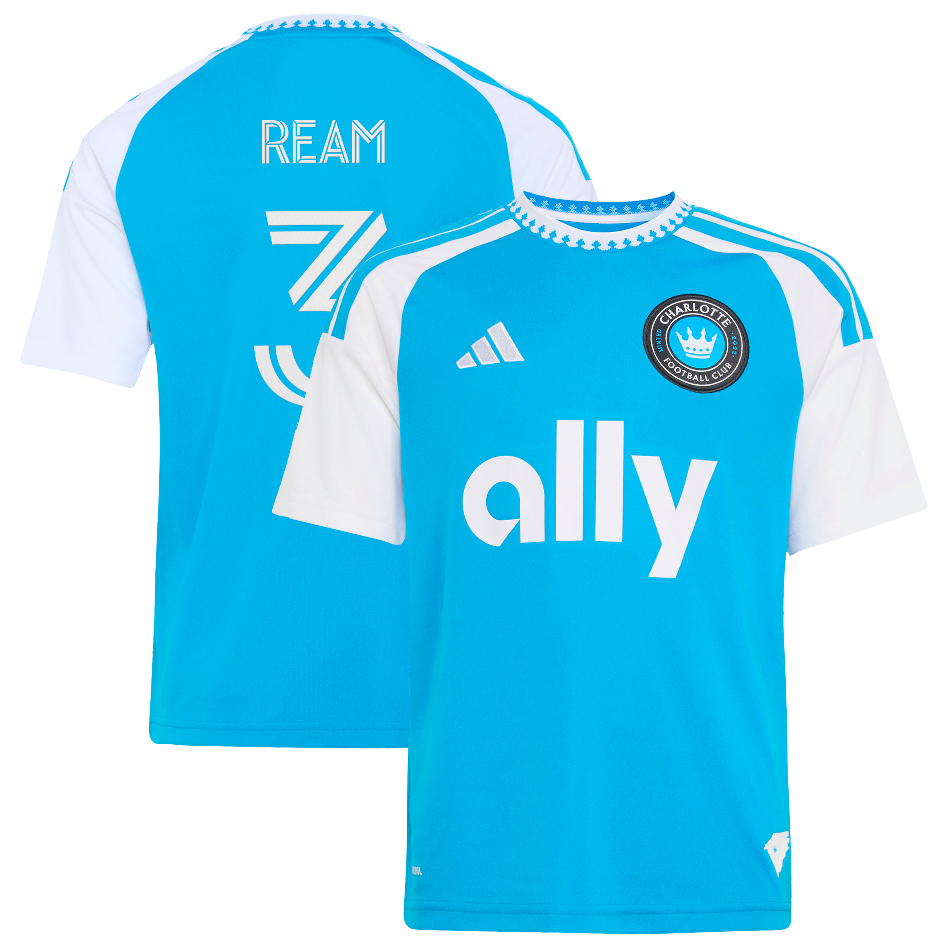 Tim Ream Charlotte FC Youth 2026 Carolina Kit: Crowns Up Jersey - Blue