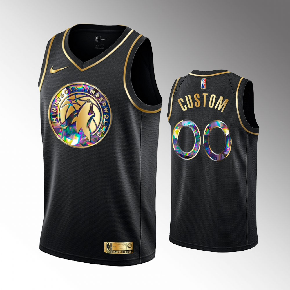 Timberwolves Black Diamond Jersey - Timberwolves Diamond Edition Black