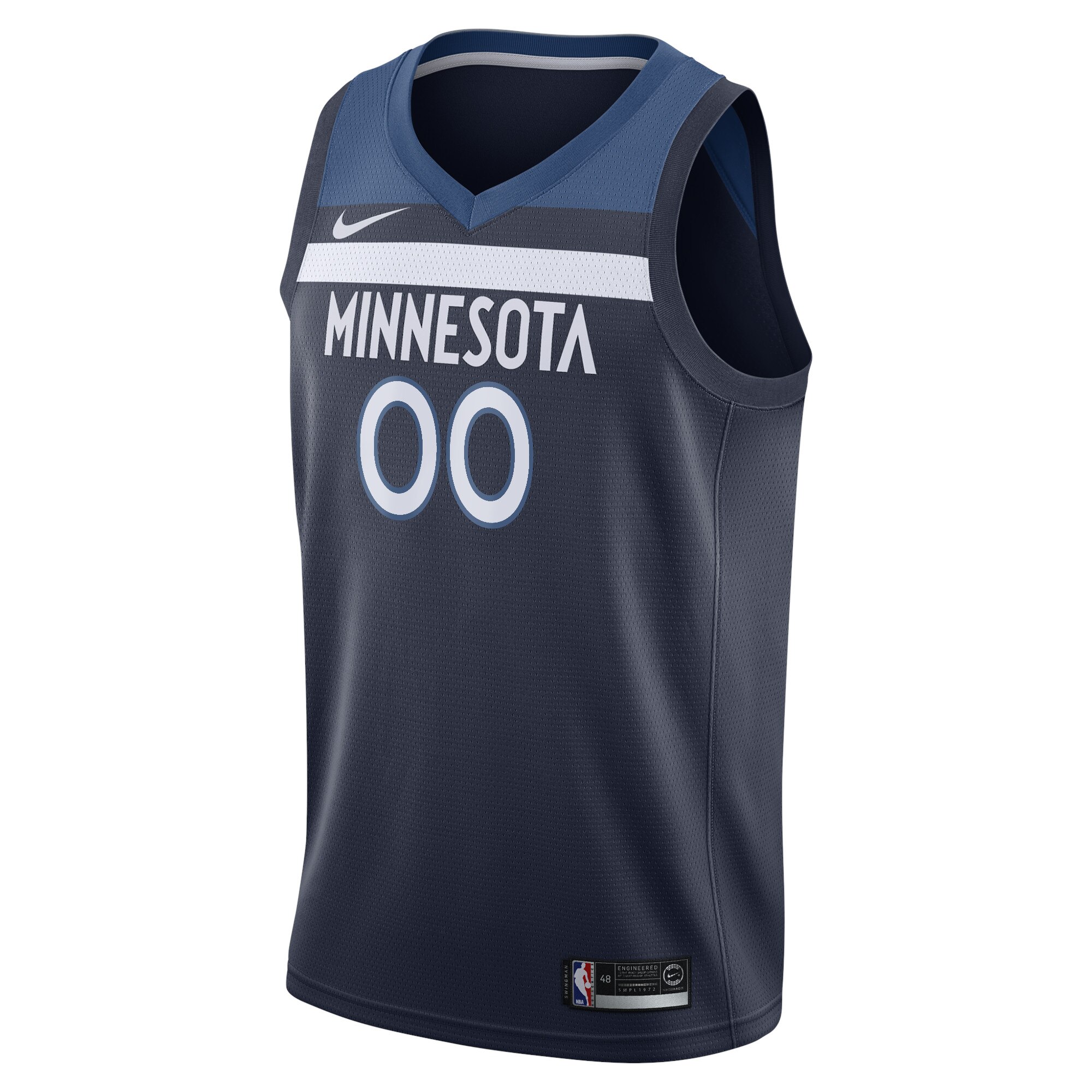 Alternative view of Timberwolves Navy Custom Jersey nike - Nike Timberwolves Navy Jersey