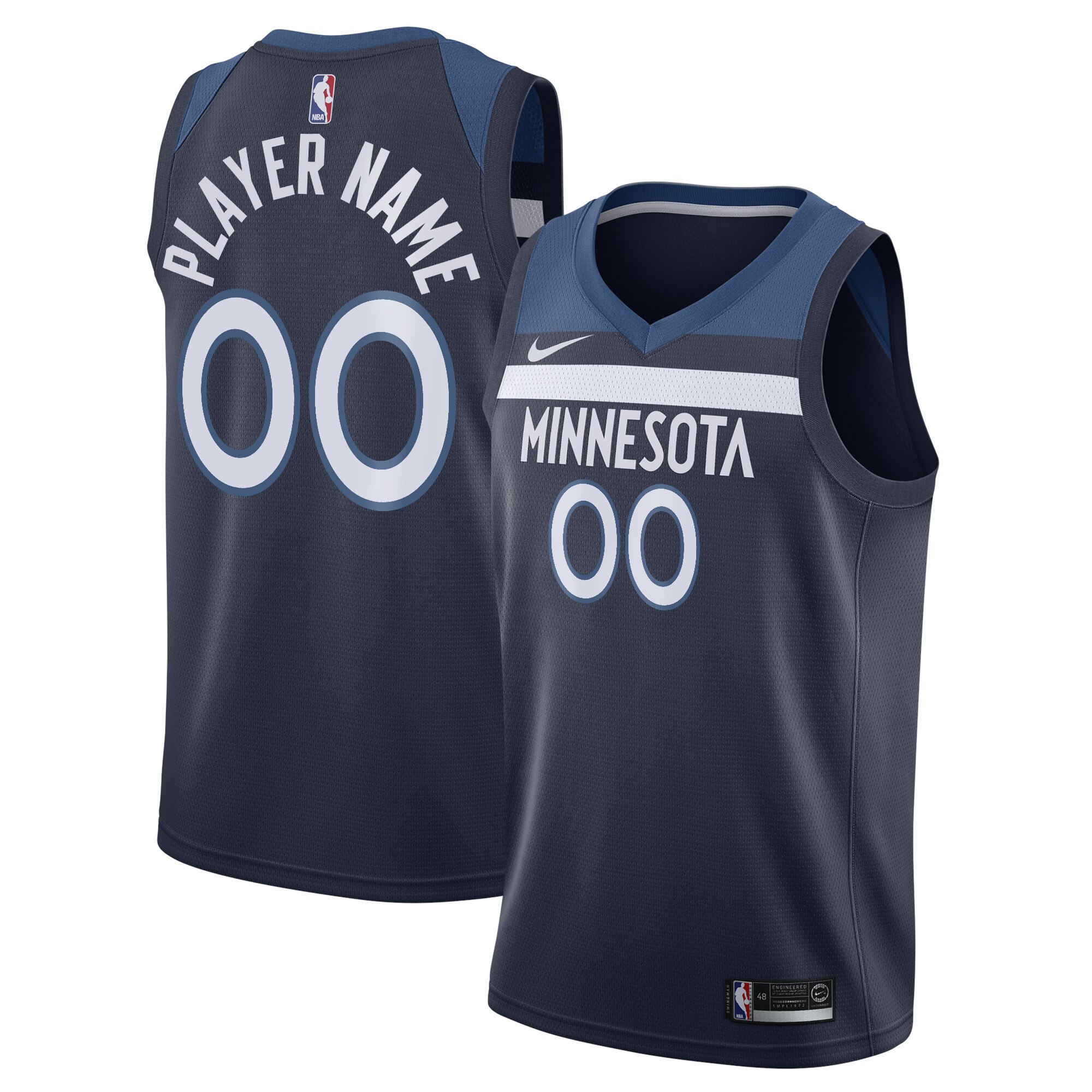 Timberwolves Navy Custom Jersey nike - Nike Timberwolves Navy Jersey