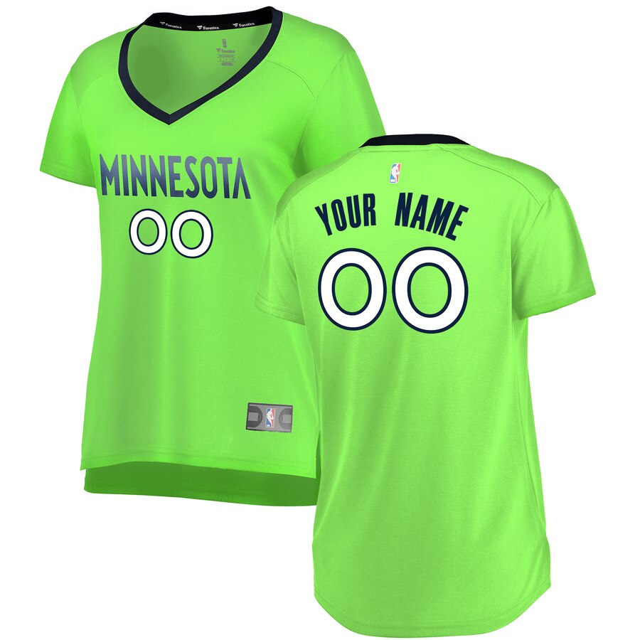 Timberwolves Neon Green Jersey - Fanatics - Women’s Custom Edition