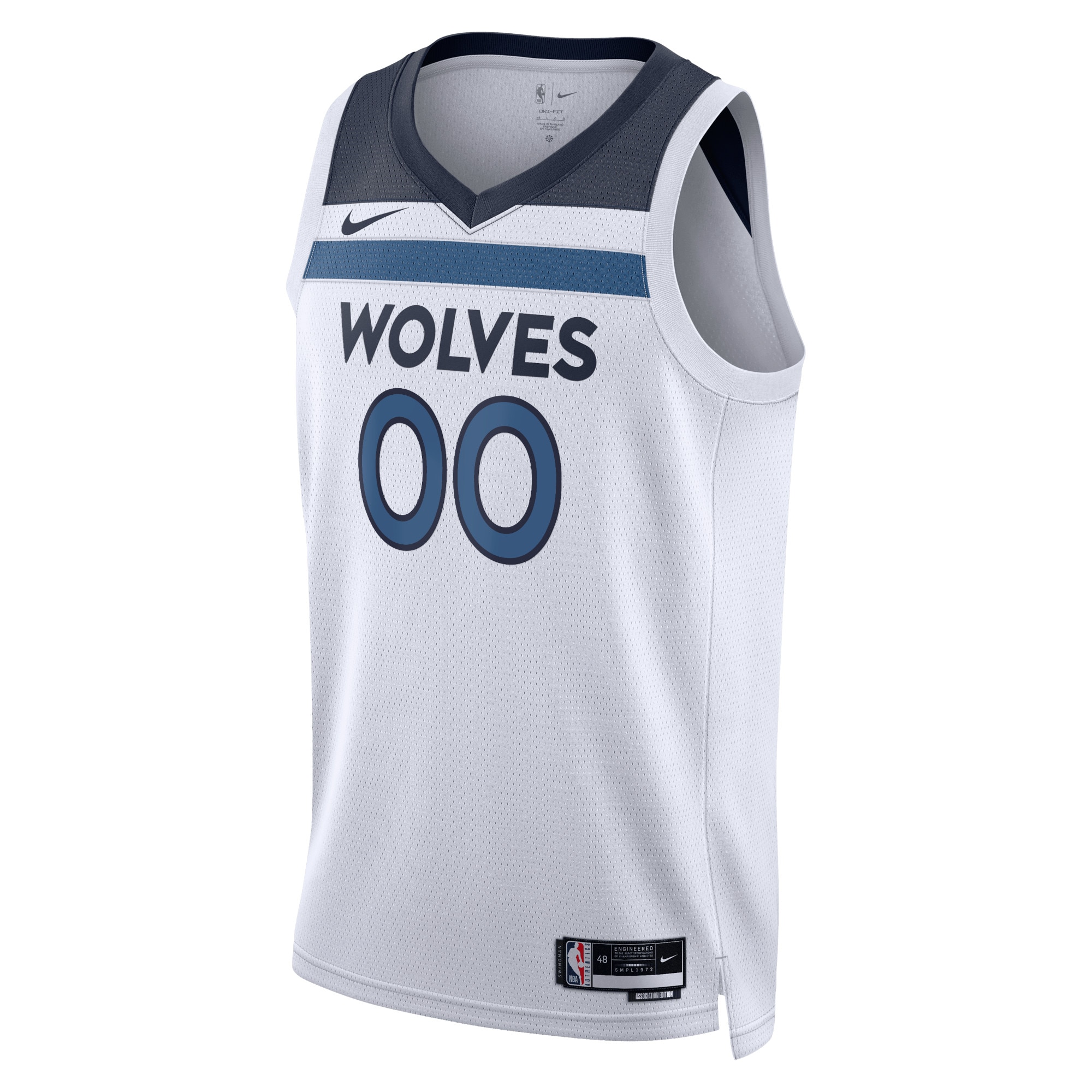 Alternative view of Timberwolves White Association Jersey - Nike - Custom Name/Number
