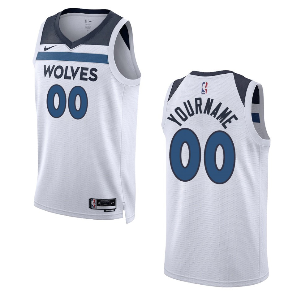Timberwolves White Custom Jersey nike association - Nike Timberwolves