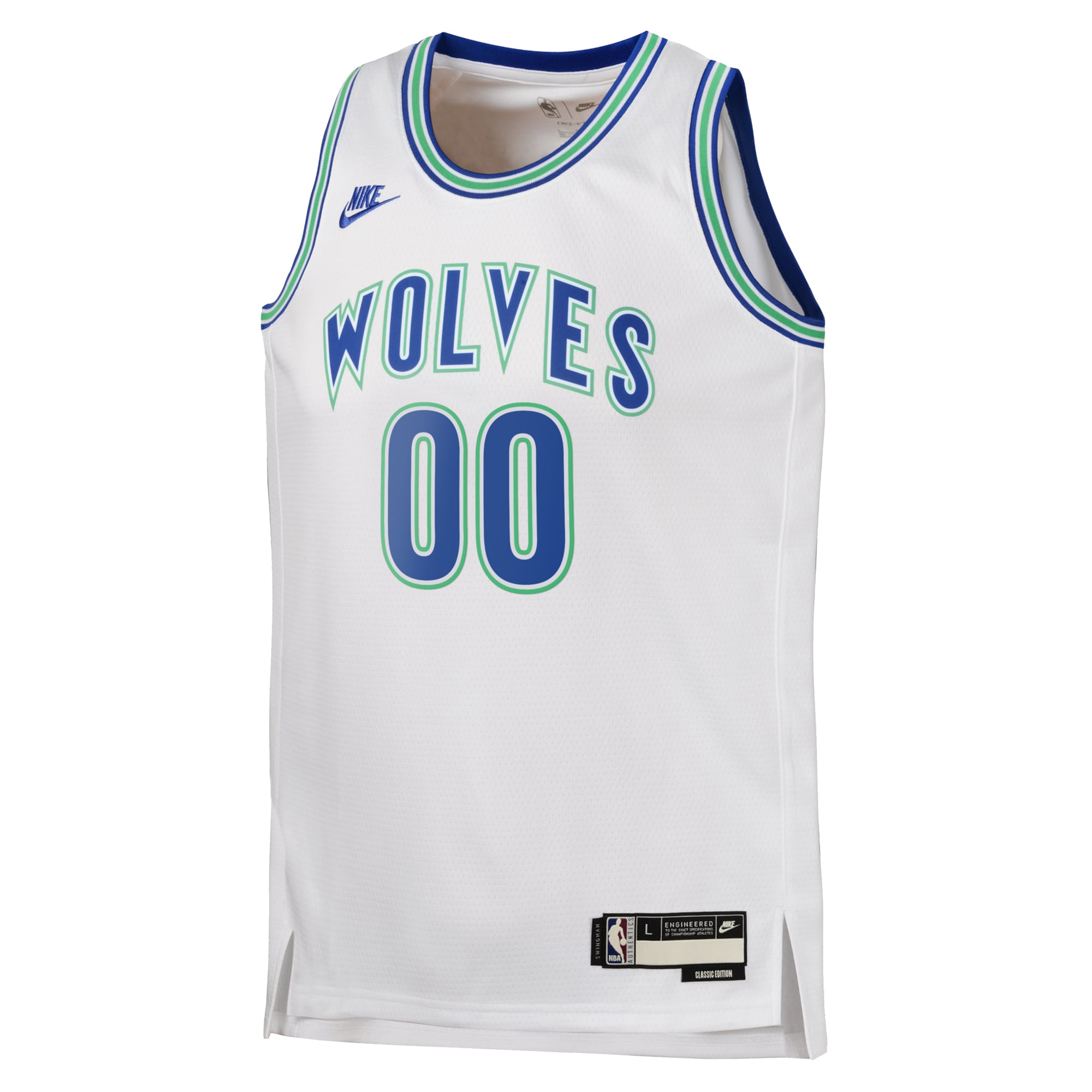 Alternative view of Timberwolves White Custom Jersey nike - Nike Timberwolves White