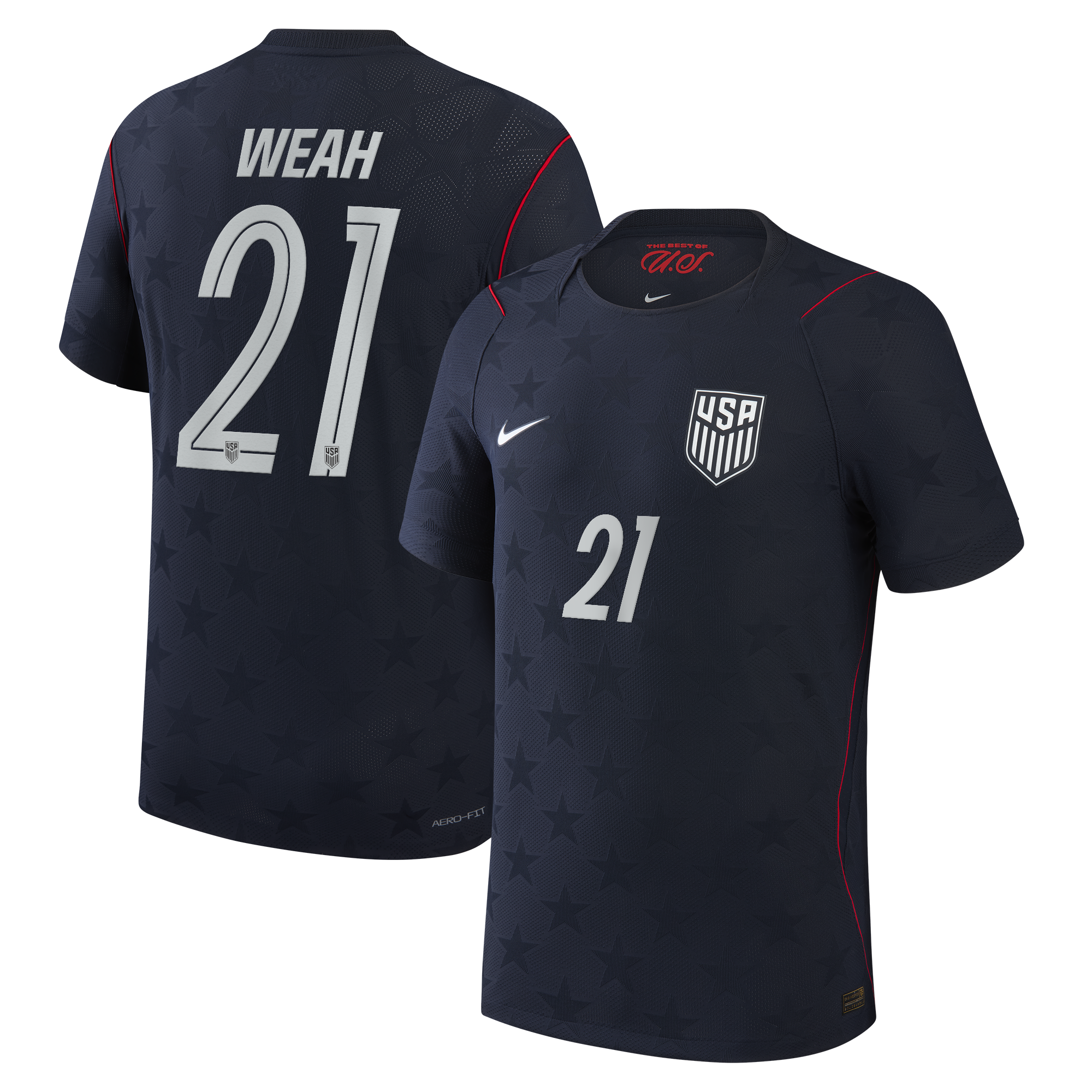 Timothy Weah USMNT 2026 Away Match Jersey - Blue