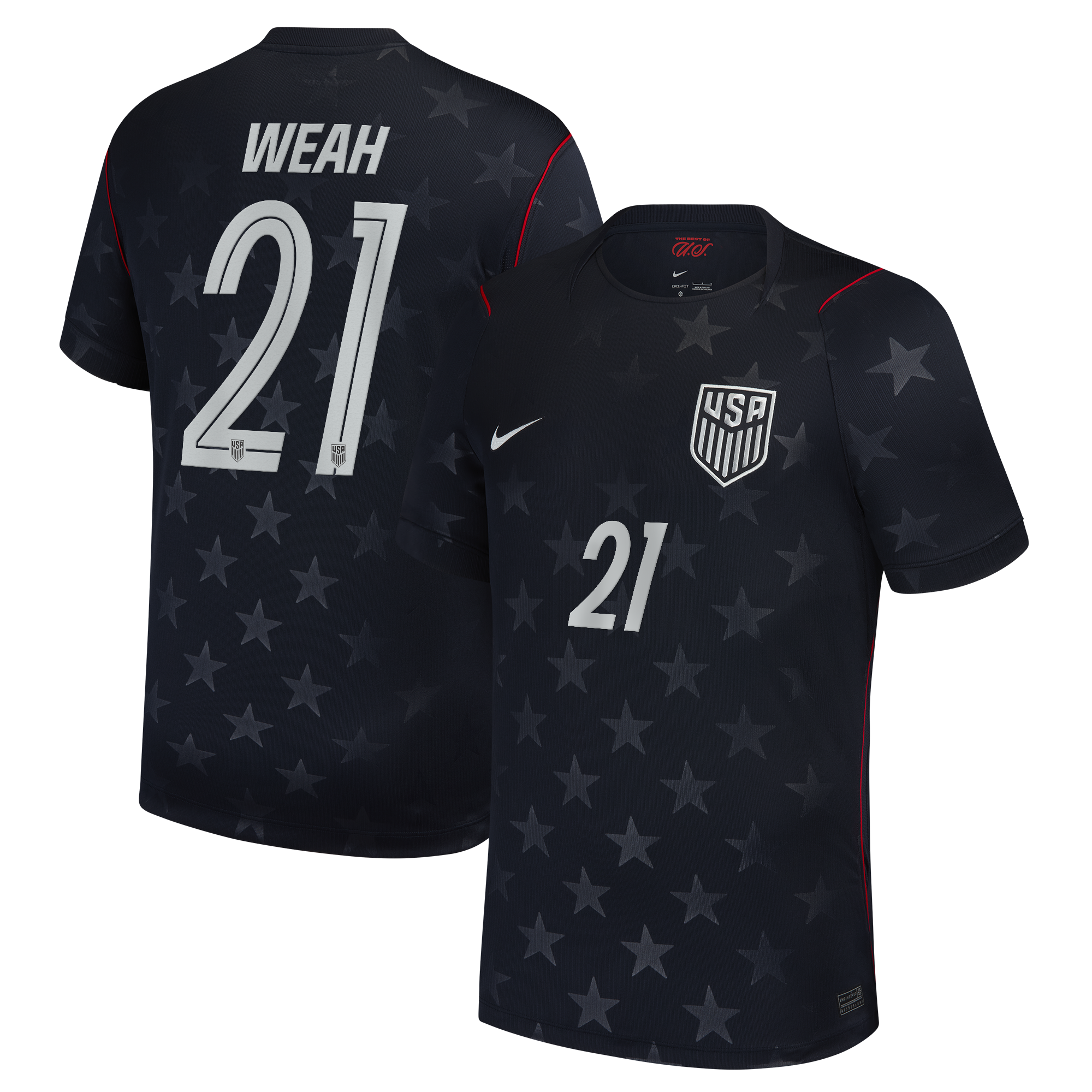 Timothy Weah USMNT 2026 Away Stadium Jersey - Blue