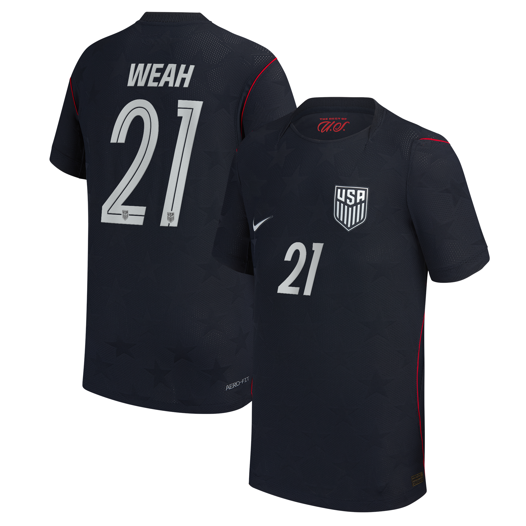 Timothy Weah USMNT Youth 2026 Away Match Jersey - Blue