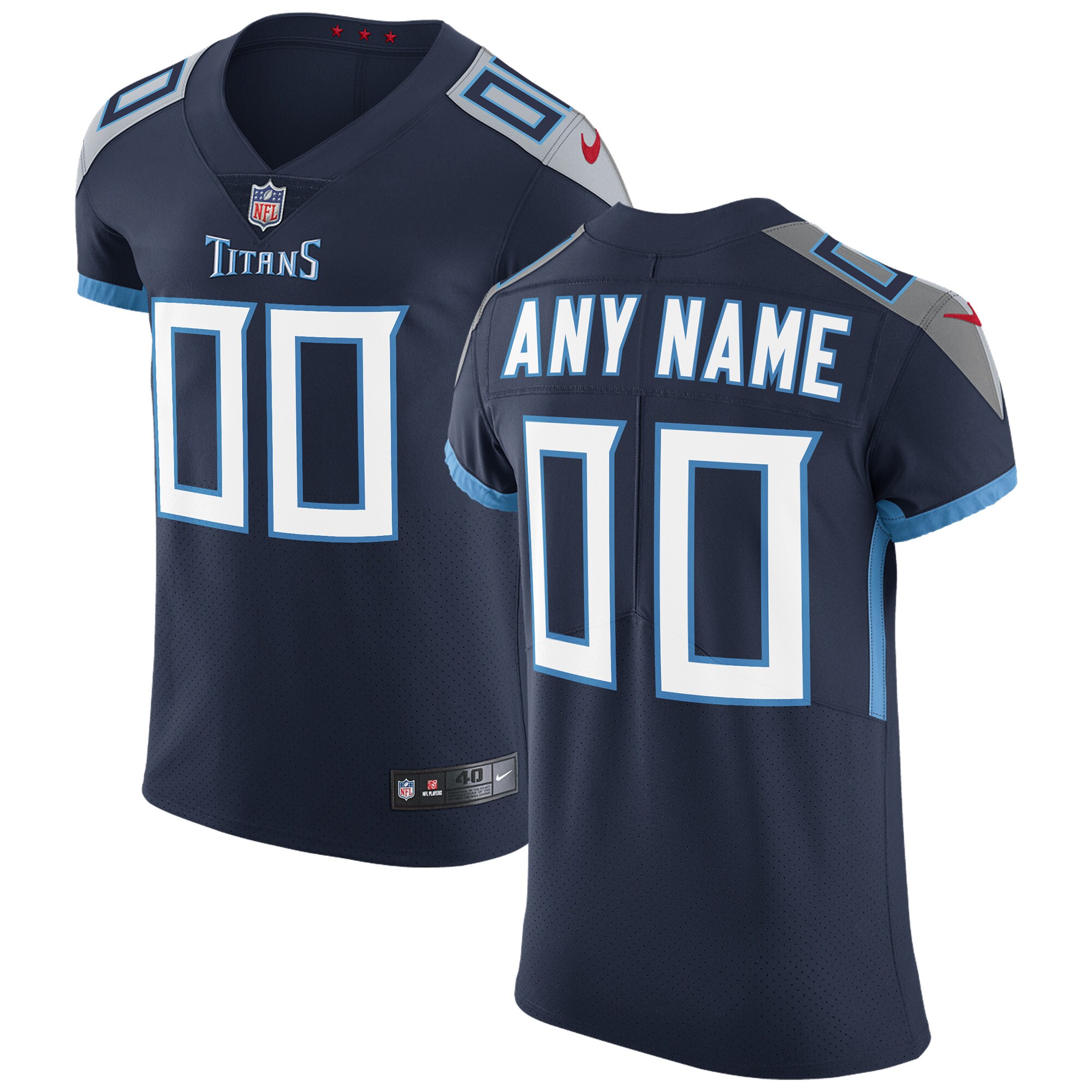 Titans Navy Alternate Custom Jersey - Nike - Design Your Own!