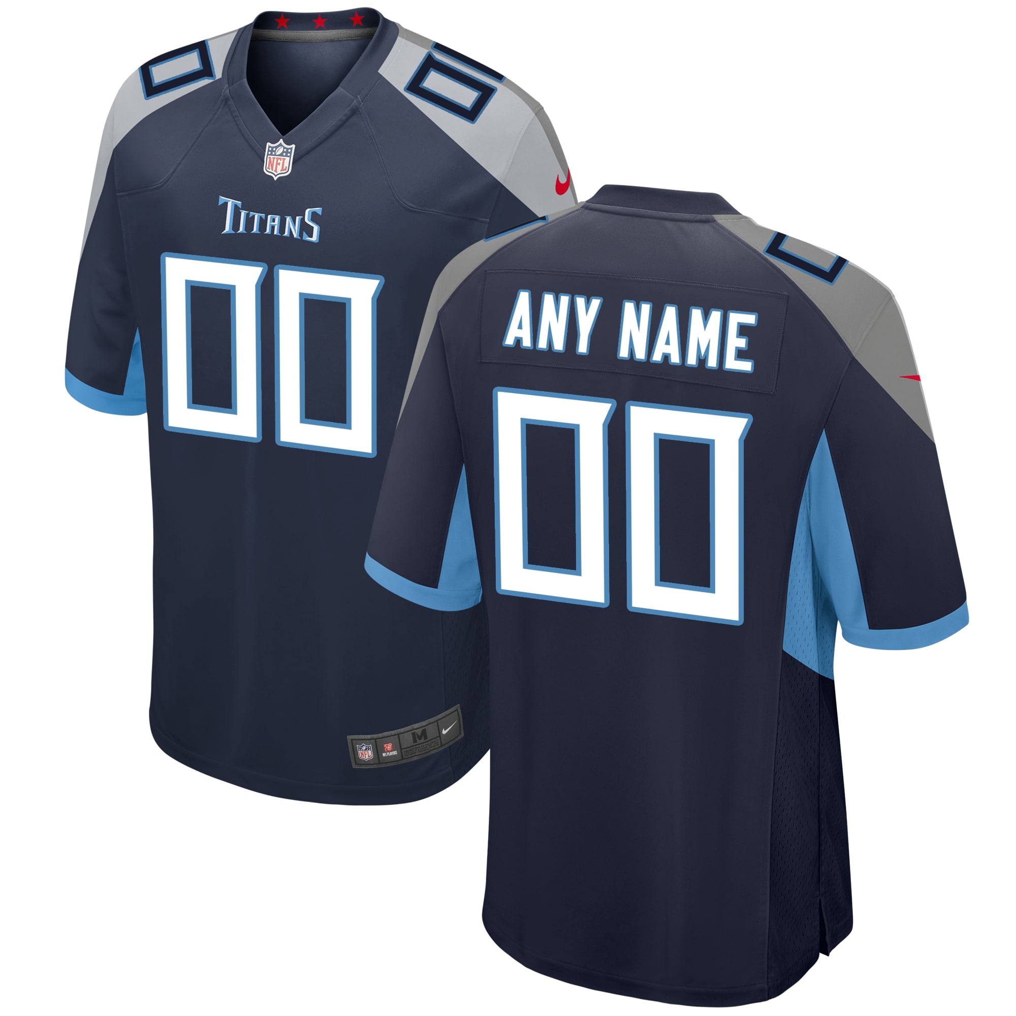 Alternative view of Titans Navy Personalized Jersey - Nike - Design Your Own!