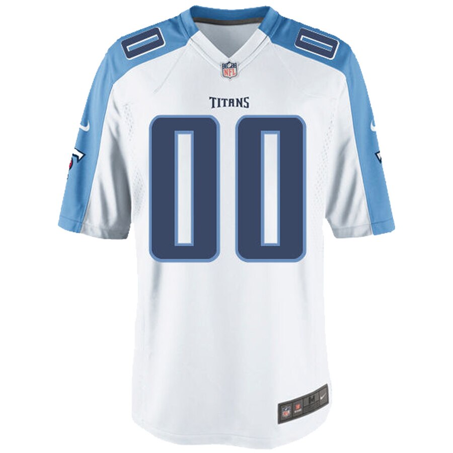 Alternative view of Titans White Blue Custom - Nike Titans White & Blue Custom Jersey