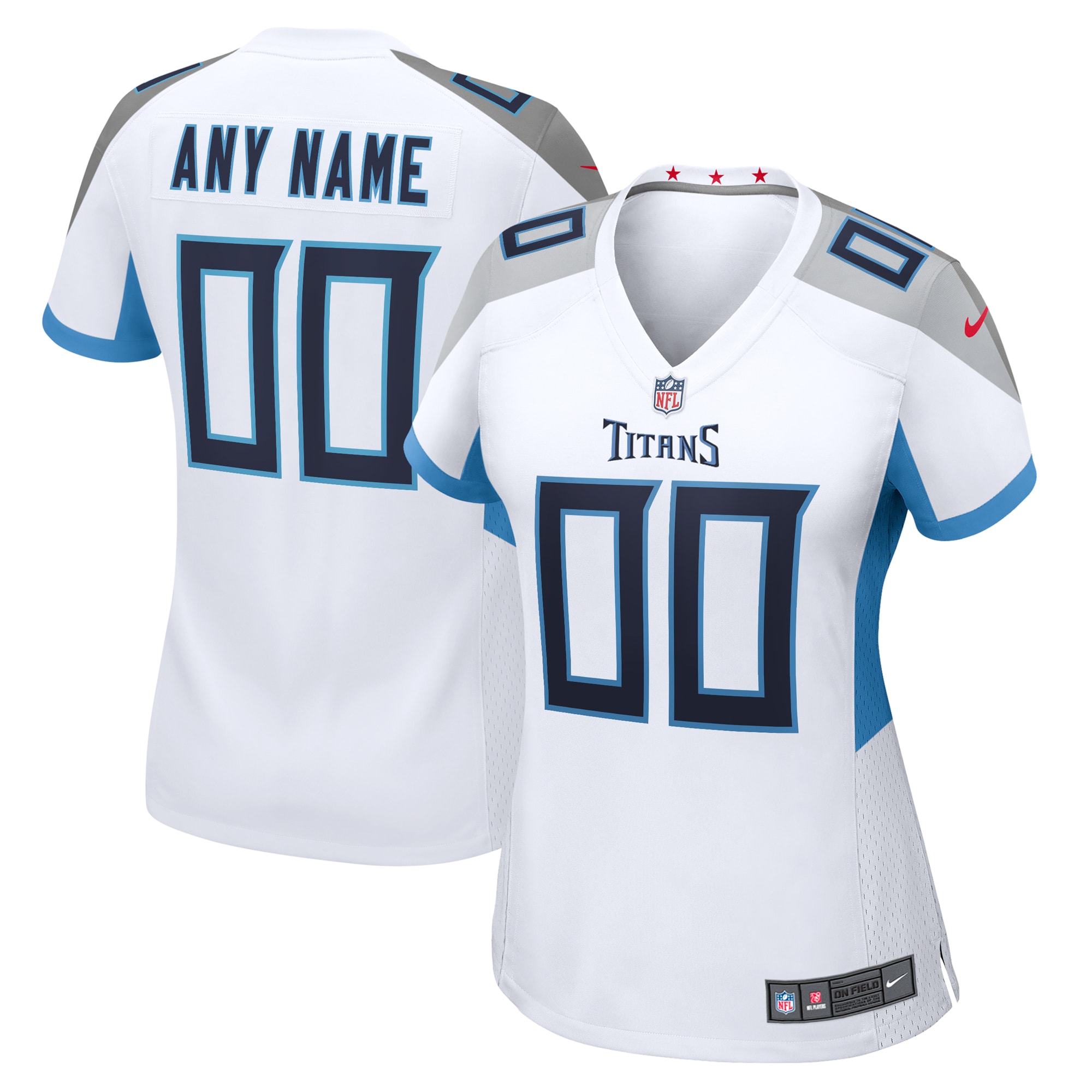 Titans White Women’s Jersey - Nike Titans White Women’s Custom Jersey