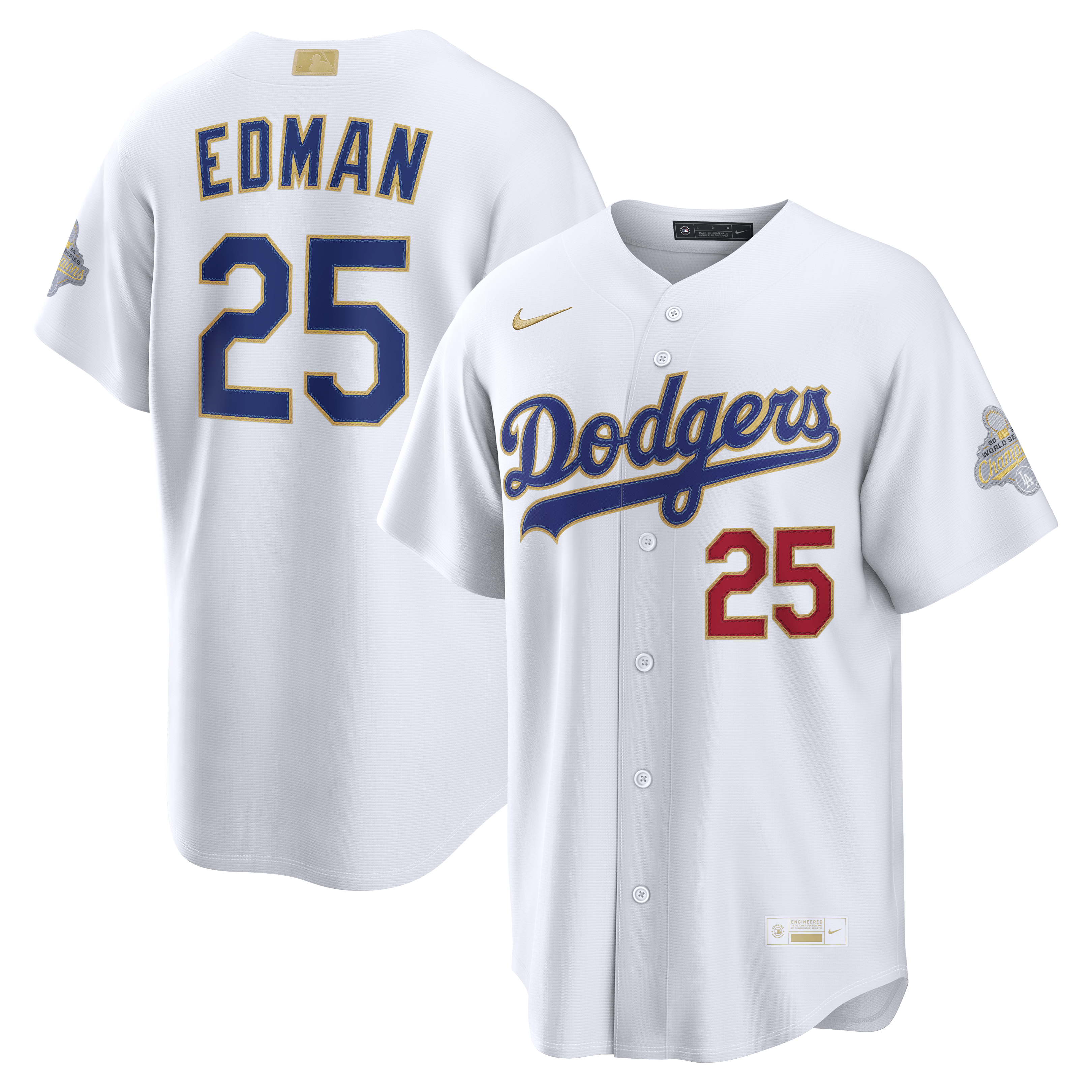 Tommy Edman Los Angeles Dodgers 2026 Gold Collection Stadium Jersey - White